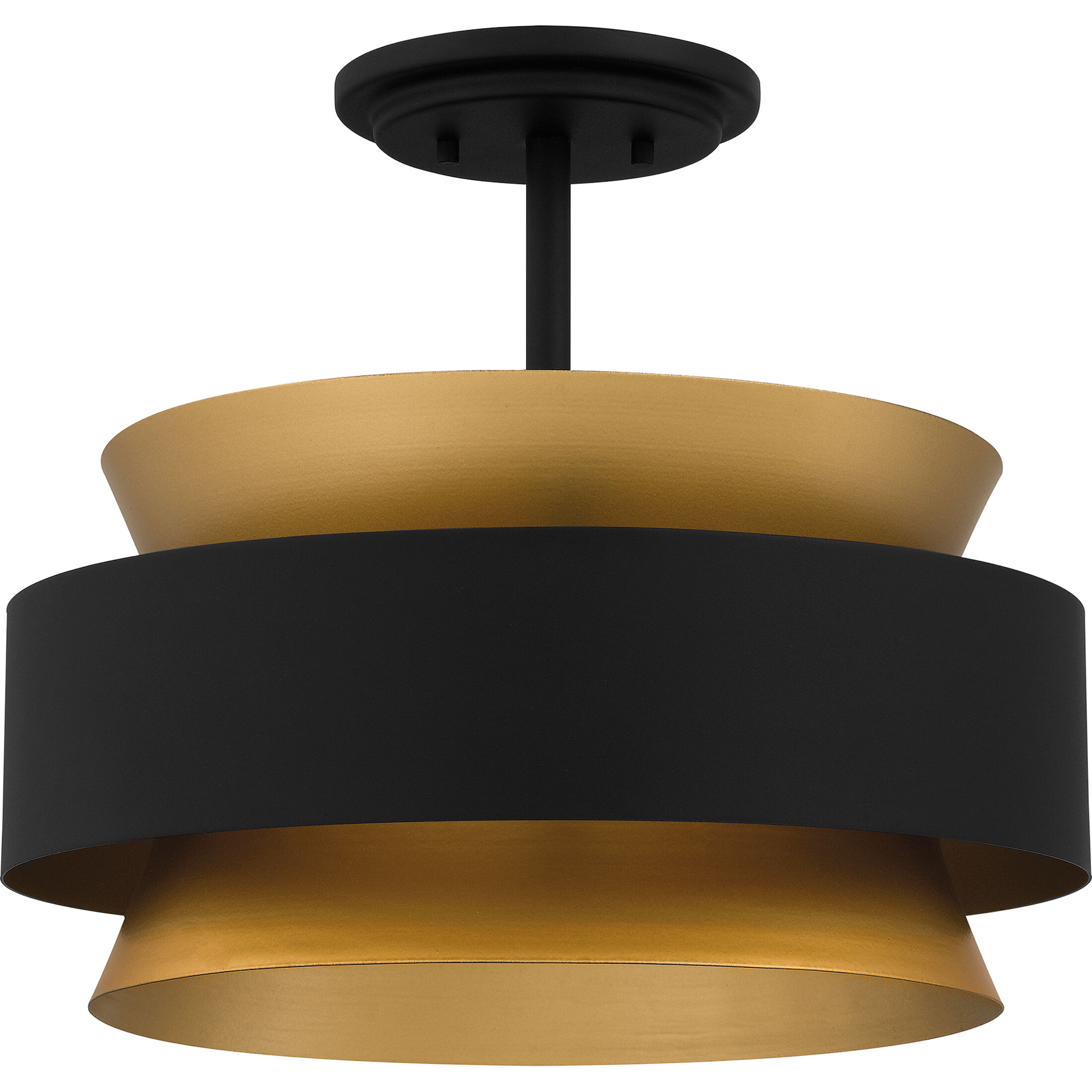 Hagley 3 Light 15 inch Earth Black Semi-Flush Mount Ceiling Light