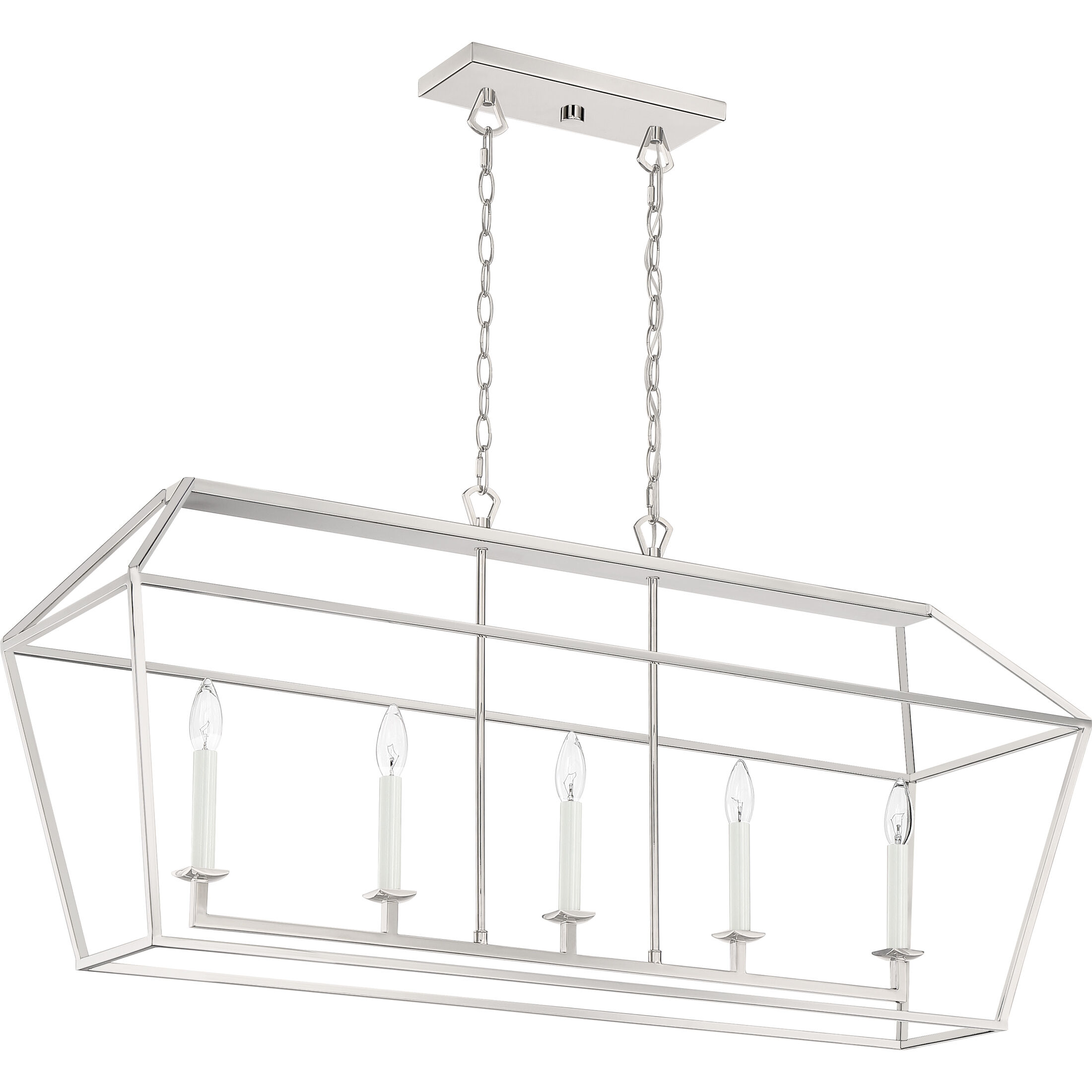 Aviary 5 Light 42 inch Polished Nickel Island Chandelier Ceiling Light