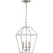 Aviary 3 Light 10 inch Brushed Nickel Foyer Chandelier Ceiling Light