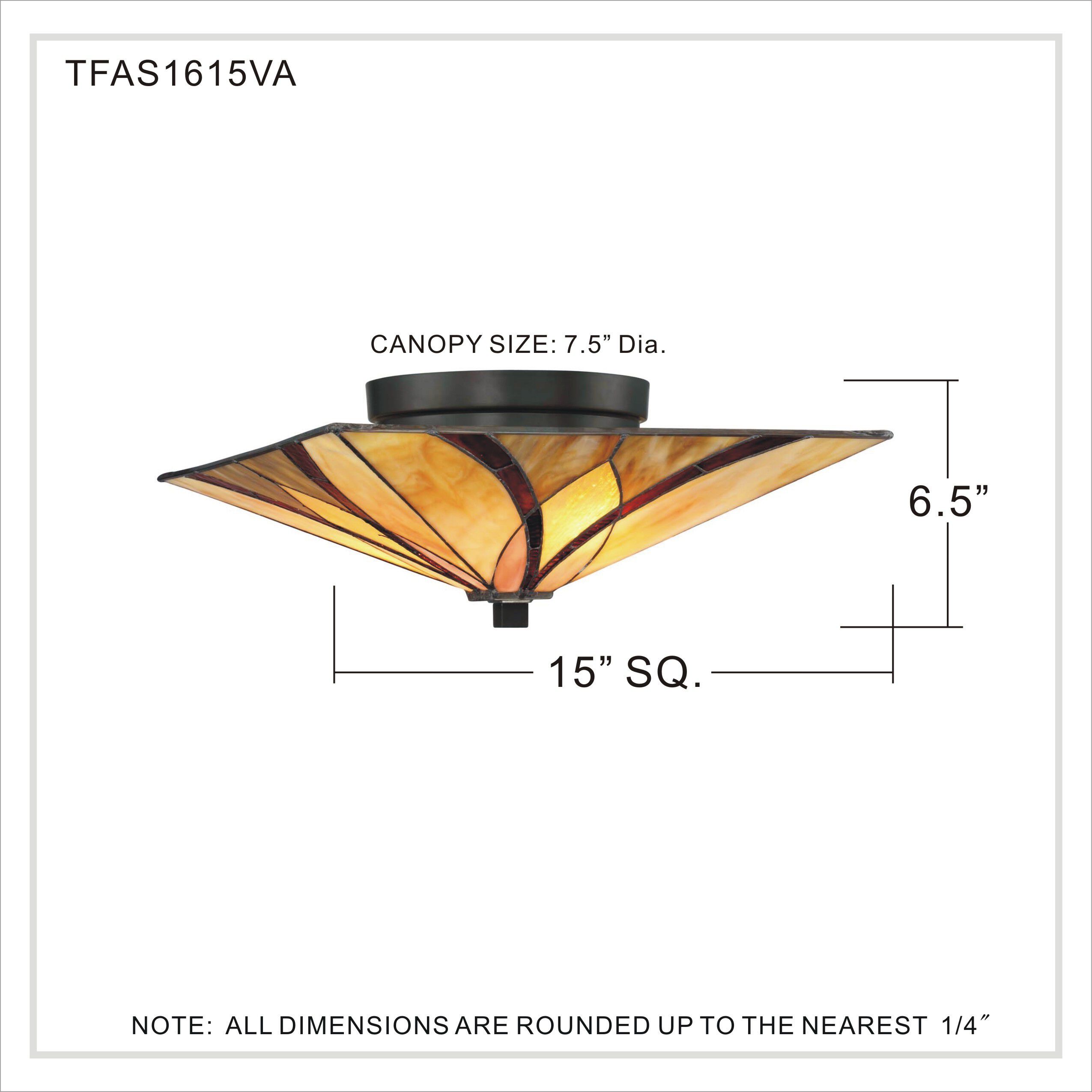 Asheville 2 Light 15 inch Valiant Bronze Flush Mount Ceiling Light, Naturals