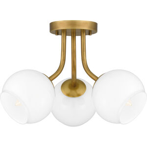 Quoizel Oberlin 3 Light 16 inch Weathered Brass Semi-Flush Mount Ceiling Light QSF5613WS - Open Box