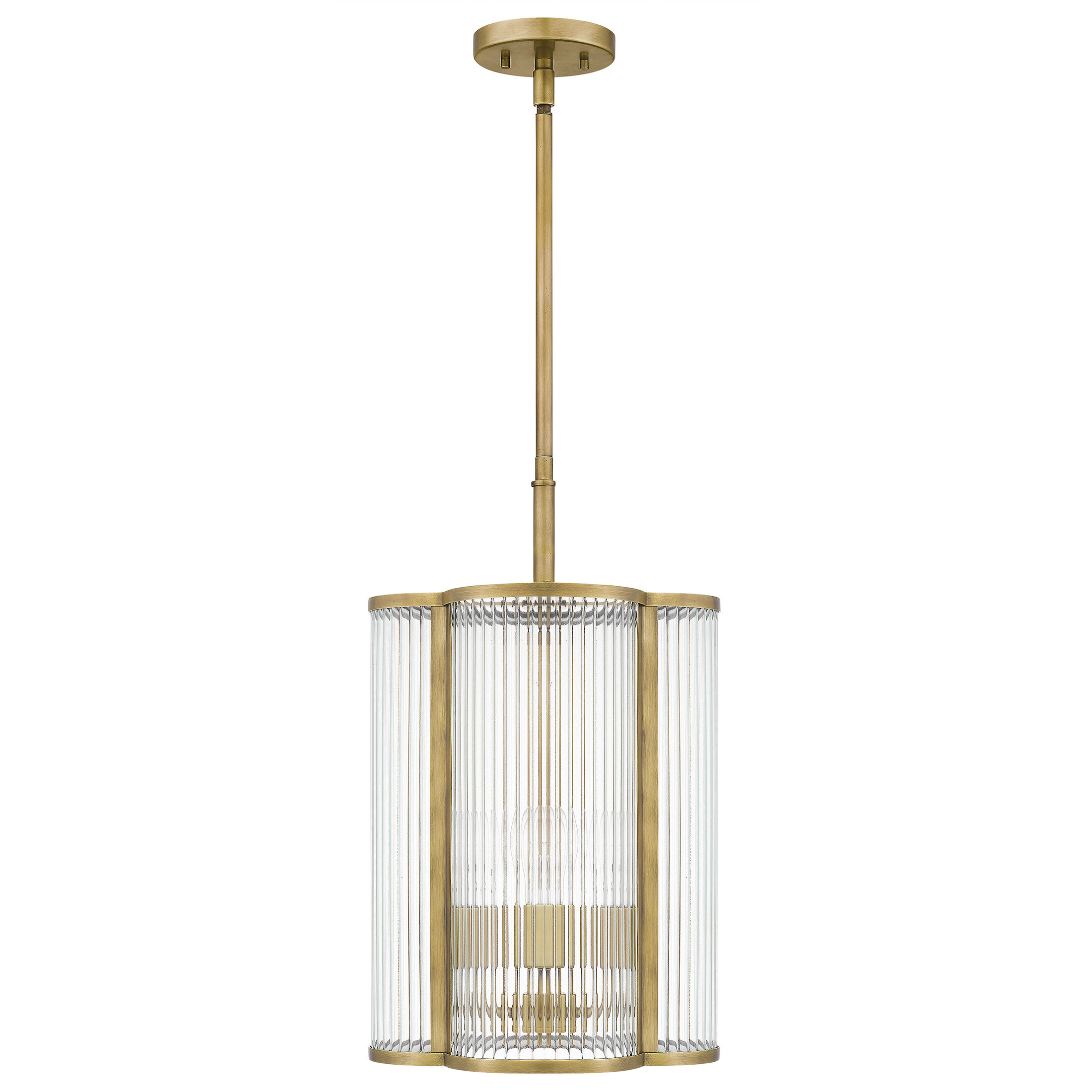 Aster 4 Light 12 inch Weathered Brass Mini Pendant Ceiling Light, Small