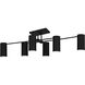 Foreland 6 Light 50 inch Matte Black Semi-Flush Mount Ceiling Light, Extra Large