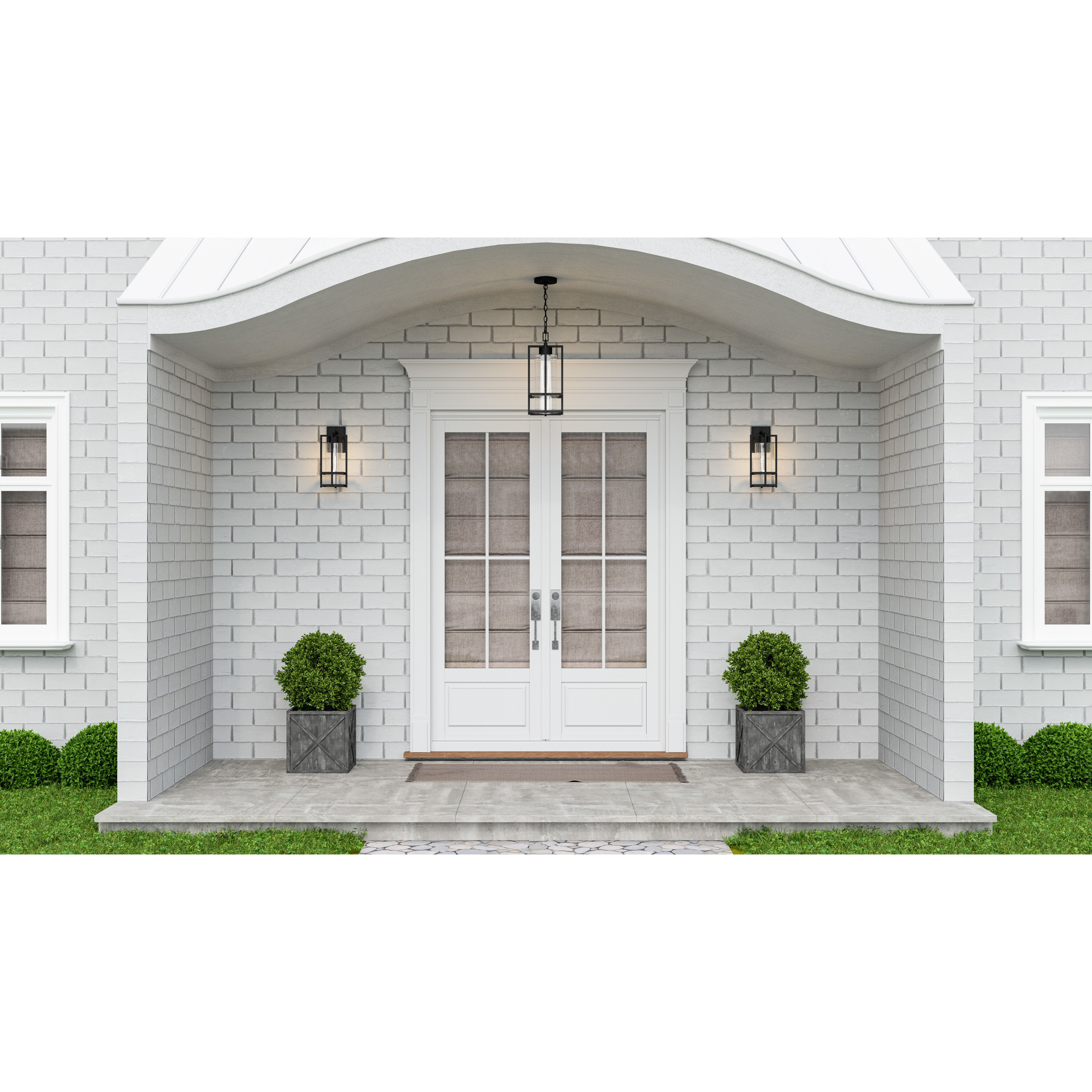 Damien 1 Light 15 inch Earth Black Outdoor Wall Lantern