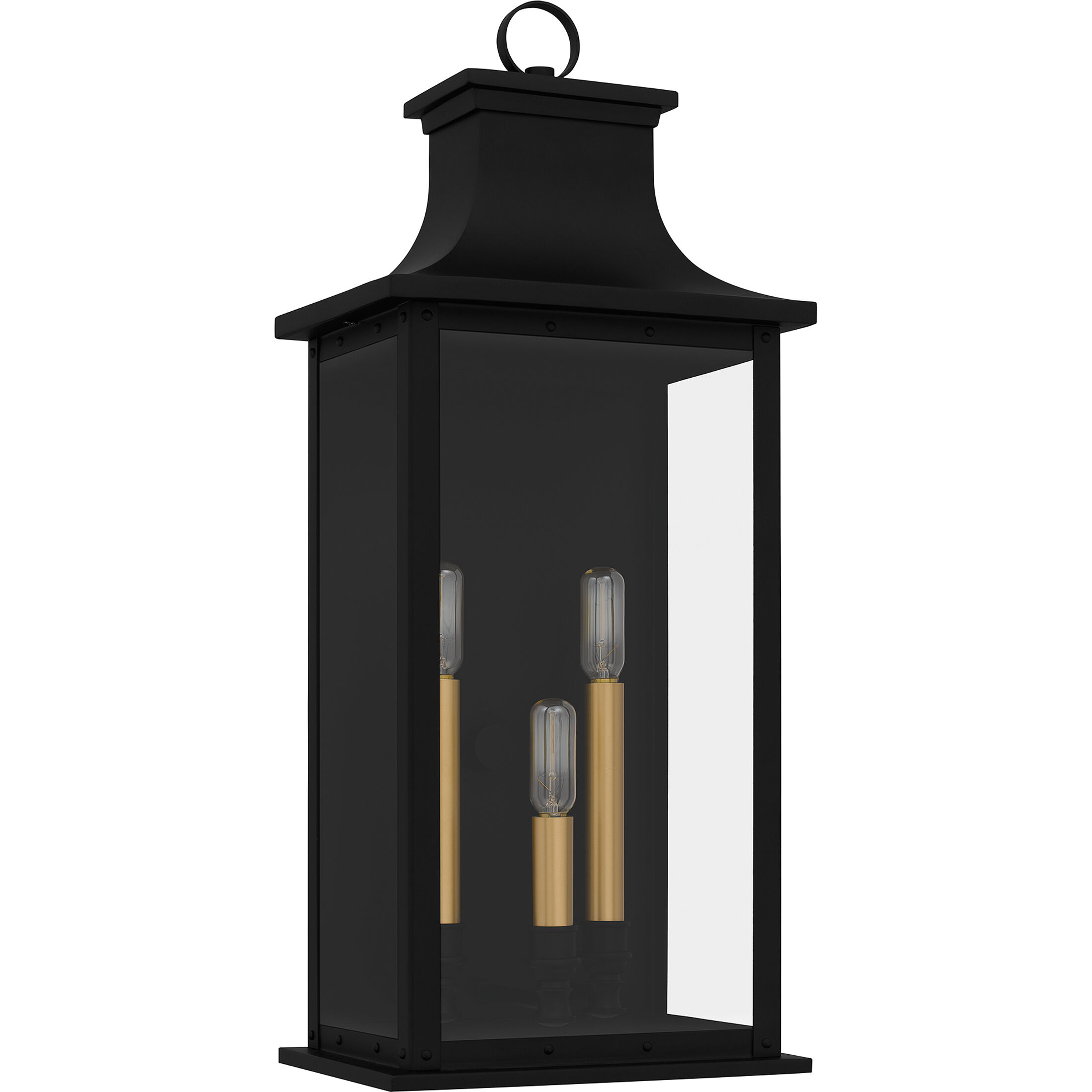 Abernathy Outdoor Wall Lantern in Matte Black, Large