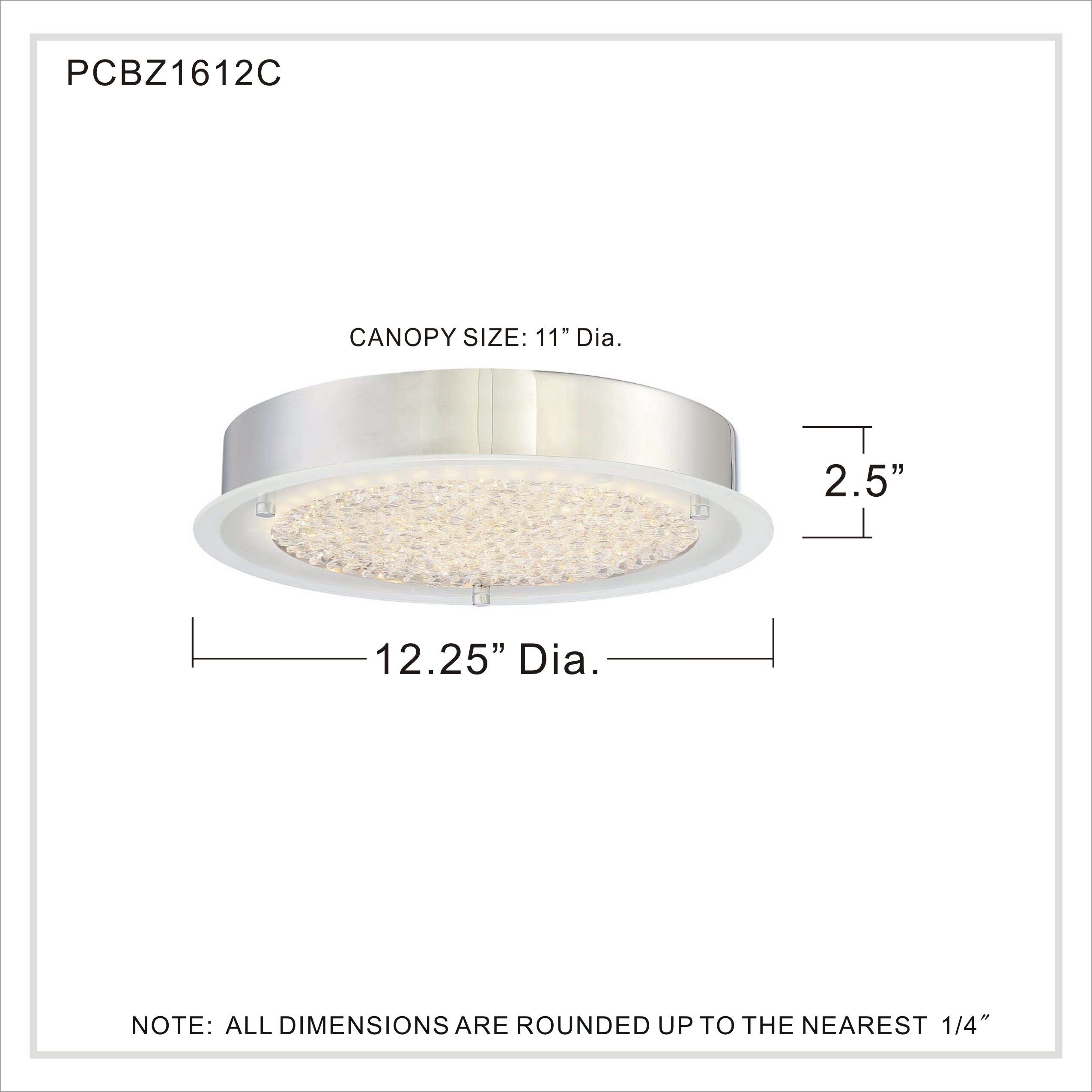 Blaze LED 12 inch Polished Chrome Flush Mount Ceiling Light