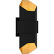 Chasm LED 15 inch Matte Black Gold Outdoor Wall Lantern