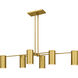 Foreland 6 Light 50 inch Brushed Gold Linear Chandelier Ceiling Light, Large