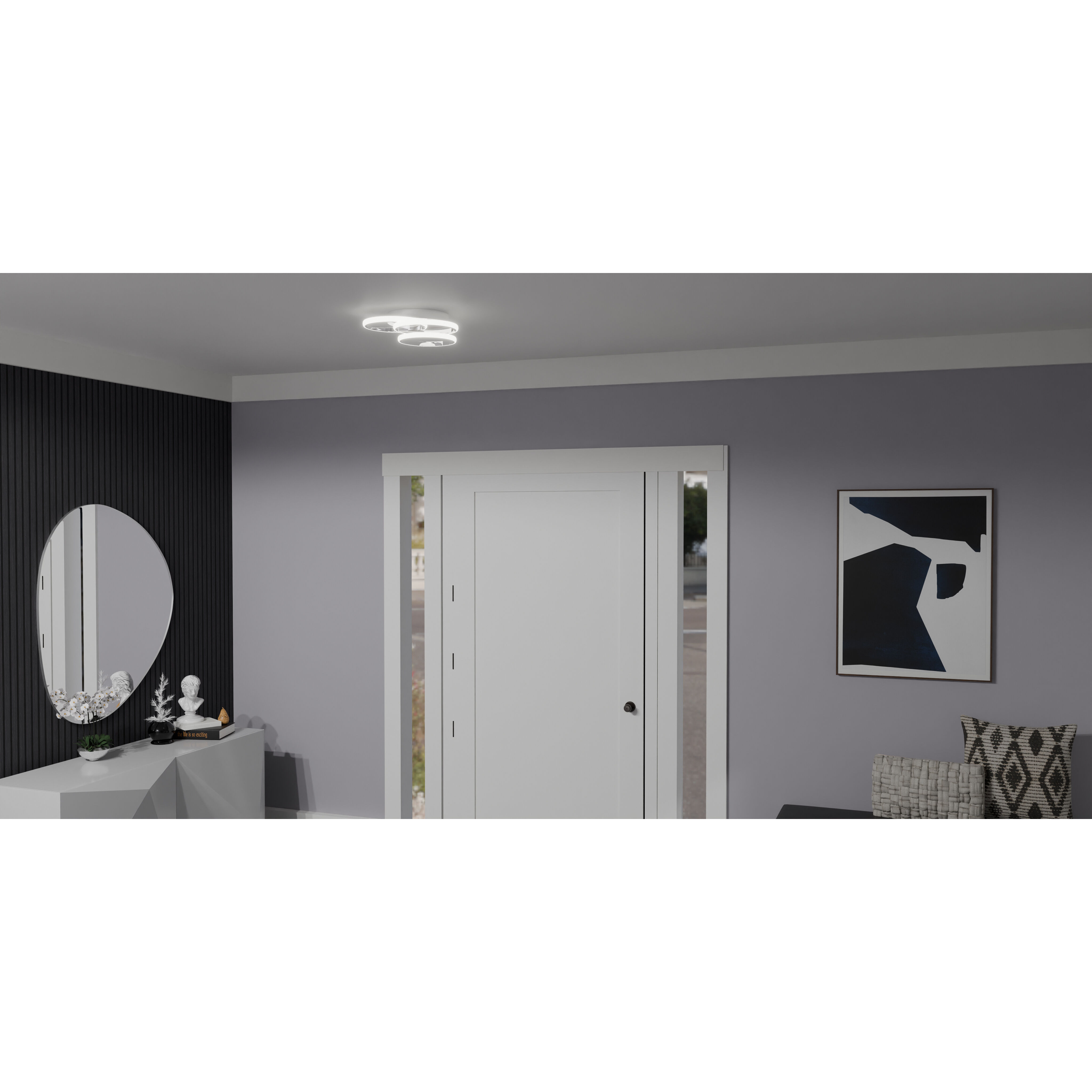 Moonan LED 16 inch Polished Chrome Flush Mount Ceiling Light