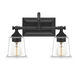 Nicholas 2 Light 15 inch Earth Black Bath Light Wall Light in Clear Glass