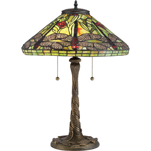 Tiffany 24 inch 75 watt Architectural Bronze Table Lamp Portable Light, Naturals