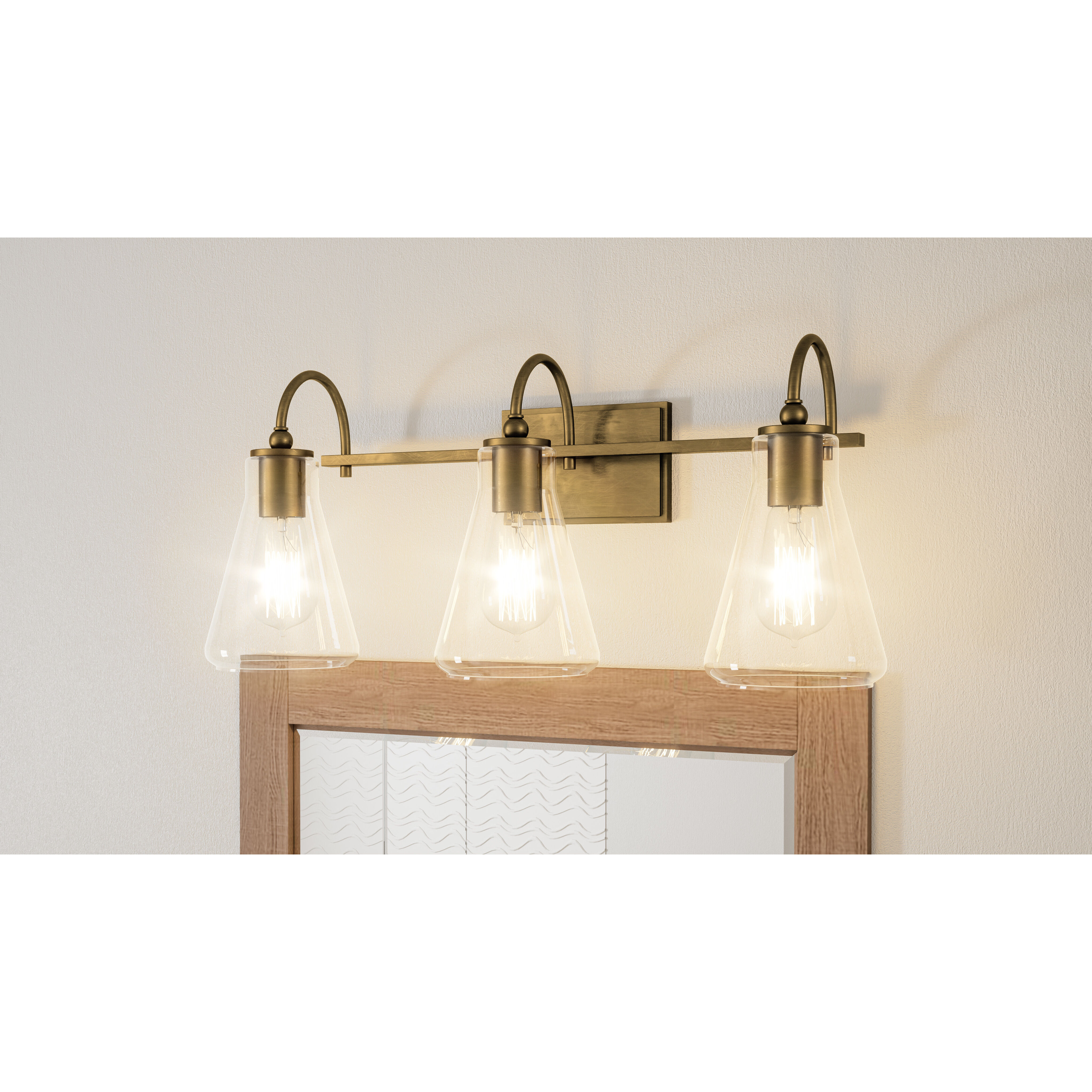 Boyton 3 Light 24 inch Weathered Brass Bath Light Wall Light