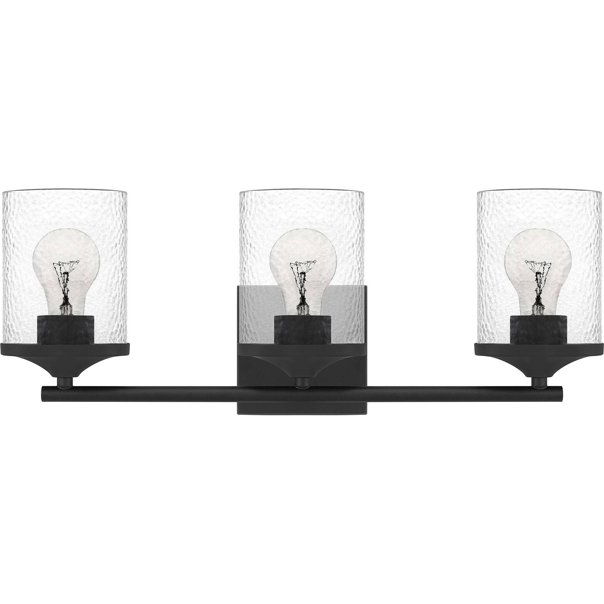 Abner 3 Light 21 inch Matte Black Bath Light Wall Light