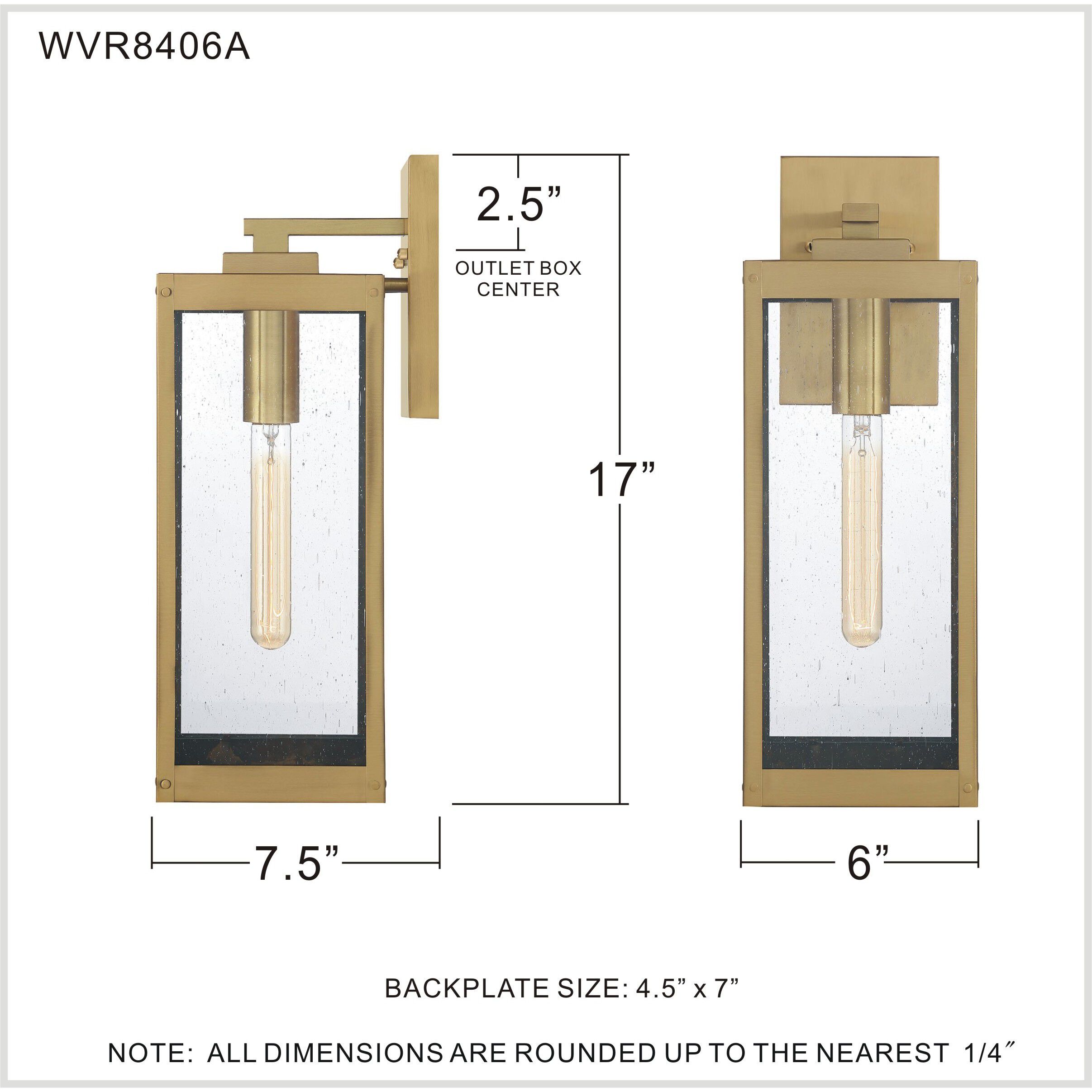 Westover 1 Light 17 inch Antique Brass Outdoor Wall Lantern
