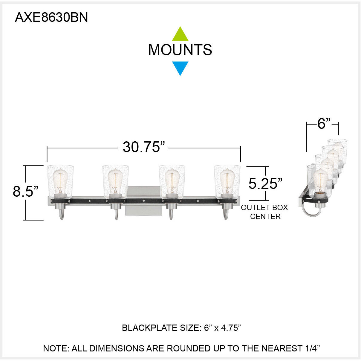 Axel 4 Light 31 inch Brushed Nickel Bath Light Wall Light, Extra Large