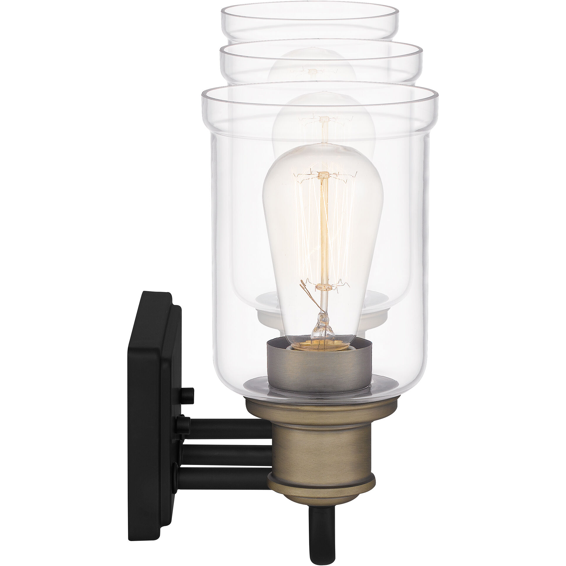 Cox 3 Light 22 inch Matte Black Bath Light Wall Light, Large