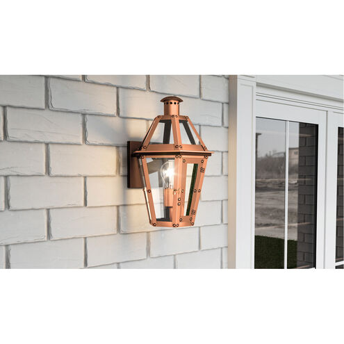 Burdett 1 Light 16 inch Aged Copper Outdoor Wall Lantern