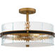 Reagan 3 Light 16 inch Matte Black Semi-Flush Mount Ceiling Light, Medium