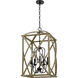 Woodhaven 5 Light 20 inch Distressed Weathered Oak Foyer Piece Ceiling Light, Extra Large