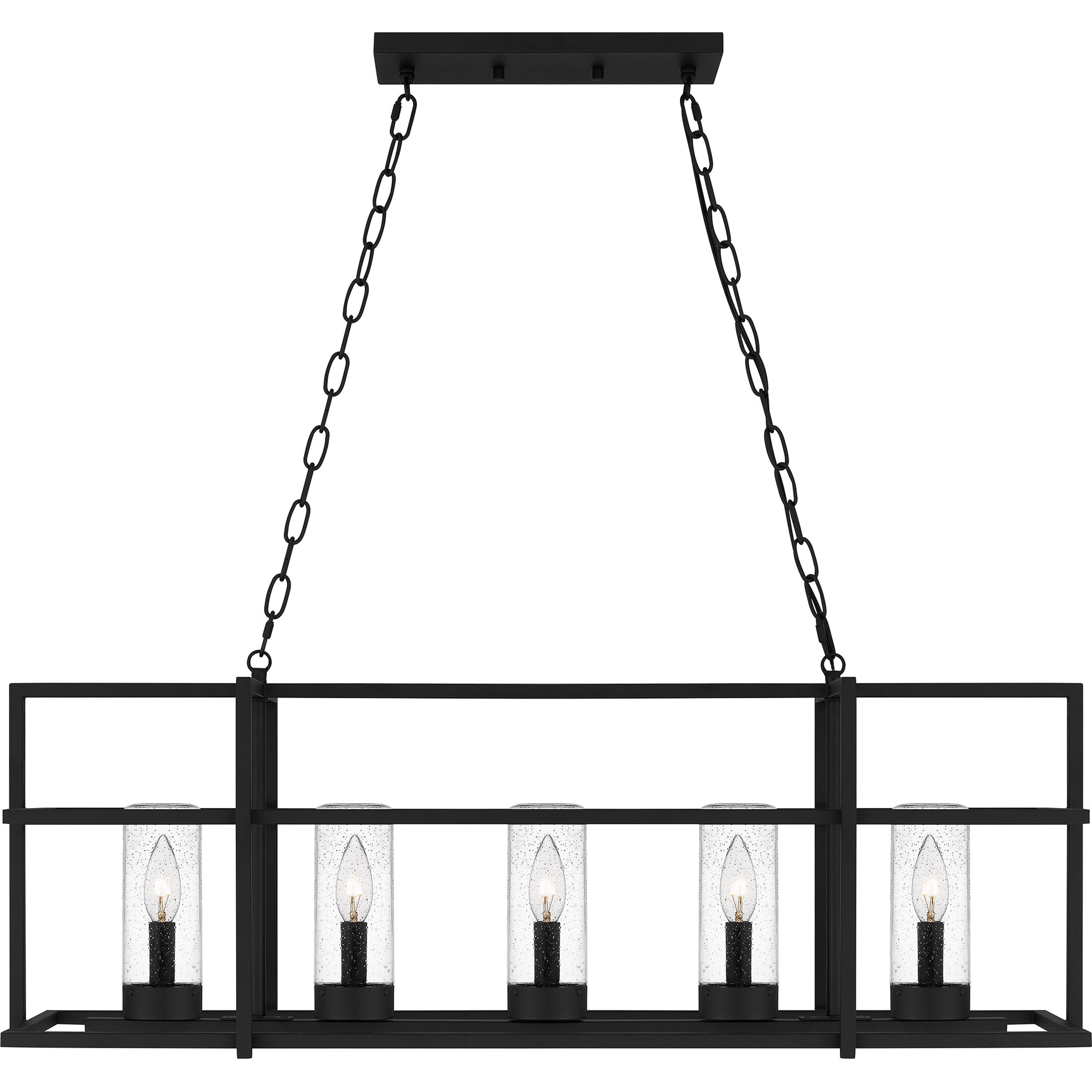 Damien 5 Light 37 inch Earth Black Island Light Ceiling Light