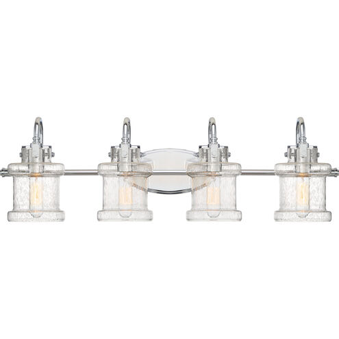 Danbury 4 Light 32 inch Polished Chrome Bath Light Wall Light