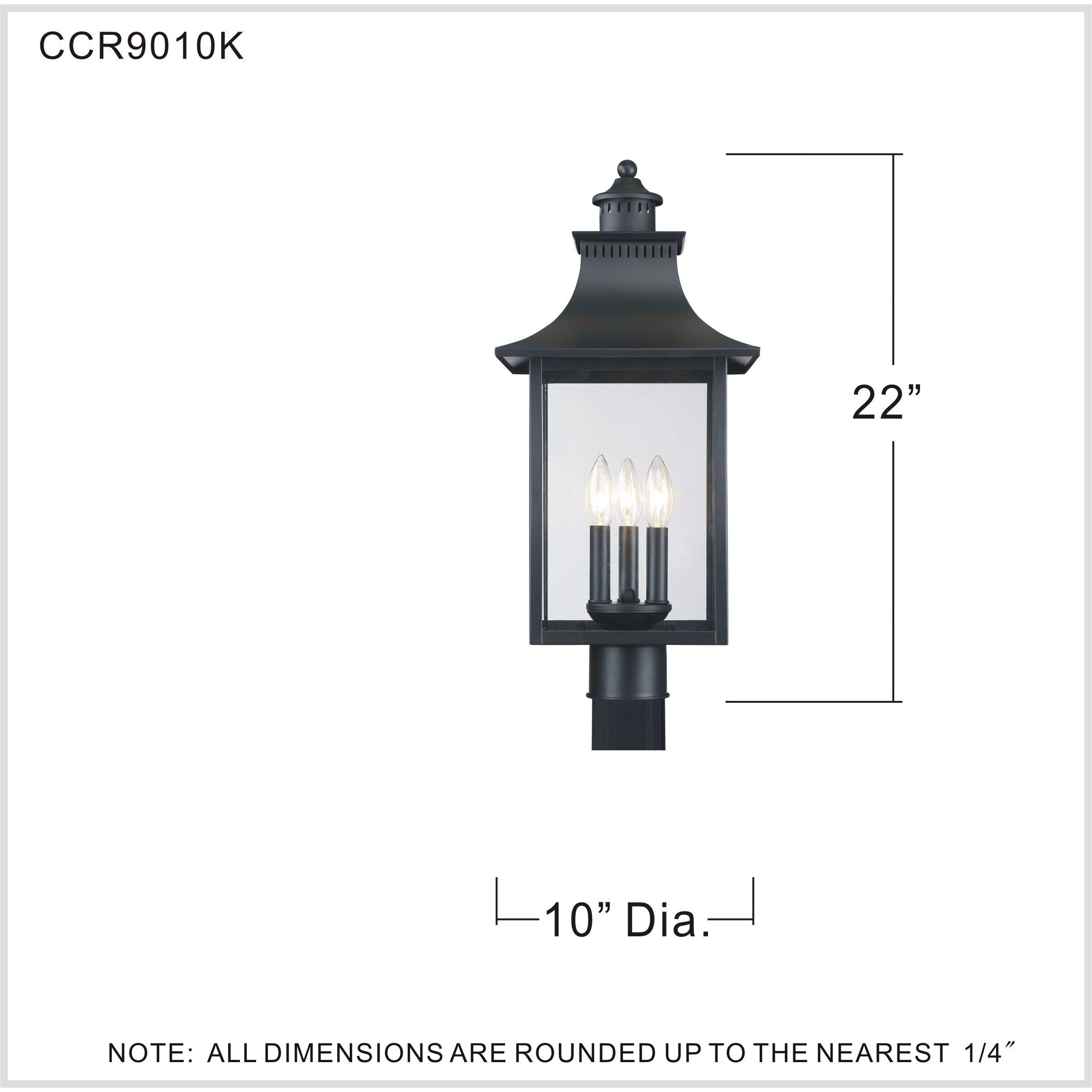 Chancellor 3 Light 22 inch Mystic Black Outdoor Post Lantern