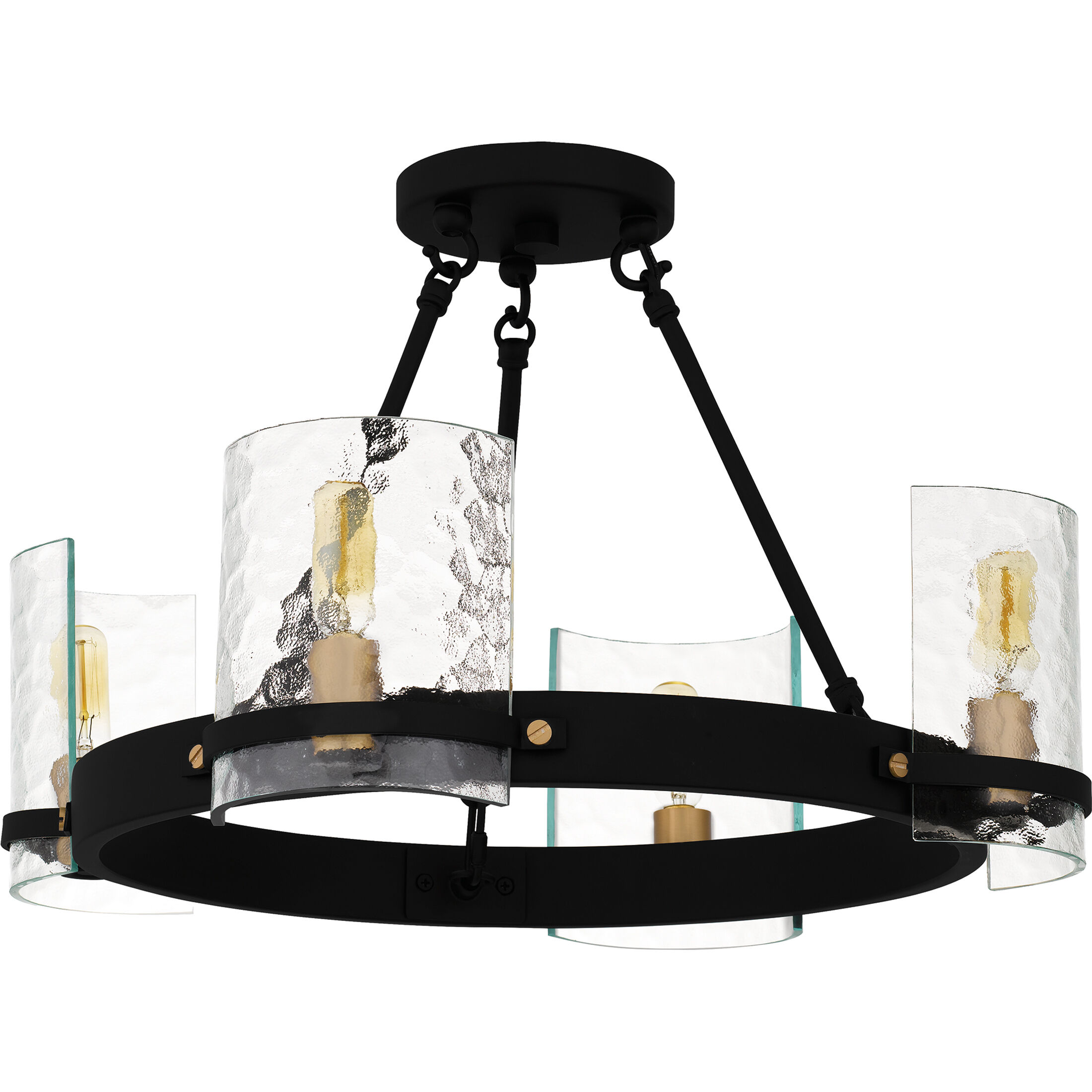 Gloucester 4 Light 20 inch Matte Black Semi-Flush Mount Ceiling Light, Large