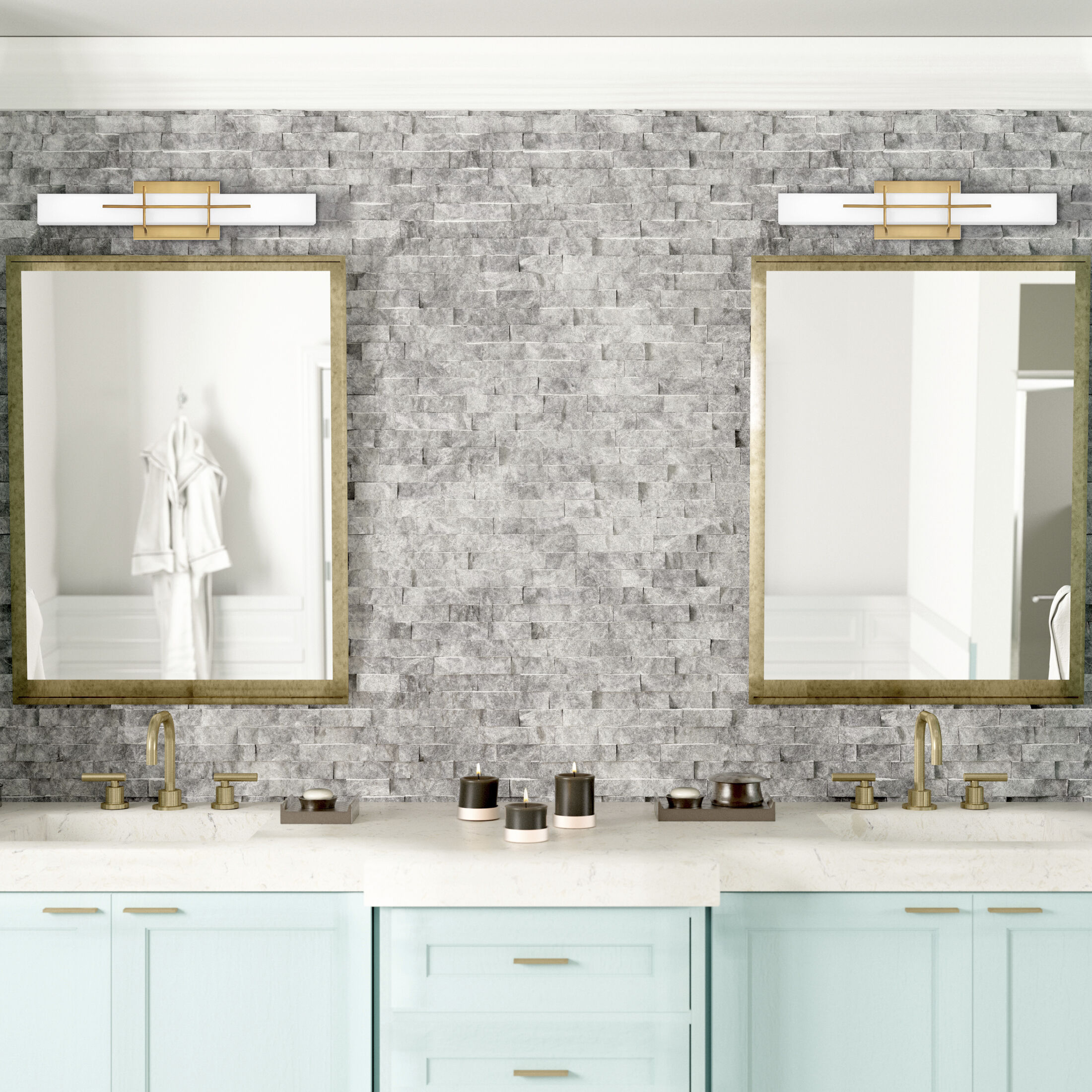 Gemini LED 23 inch Aged Brass Bath Light Wall Light