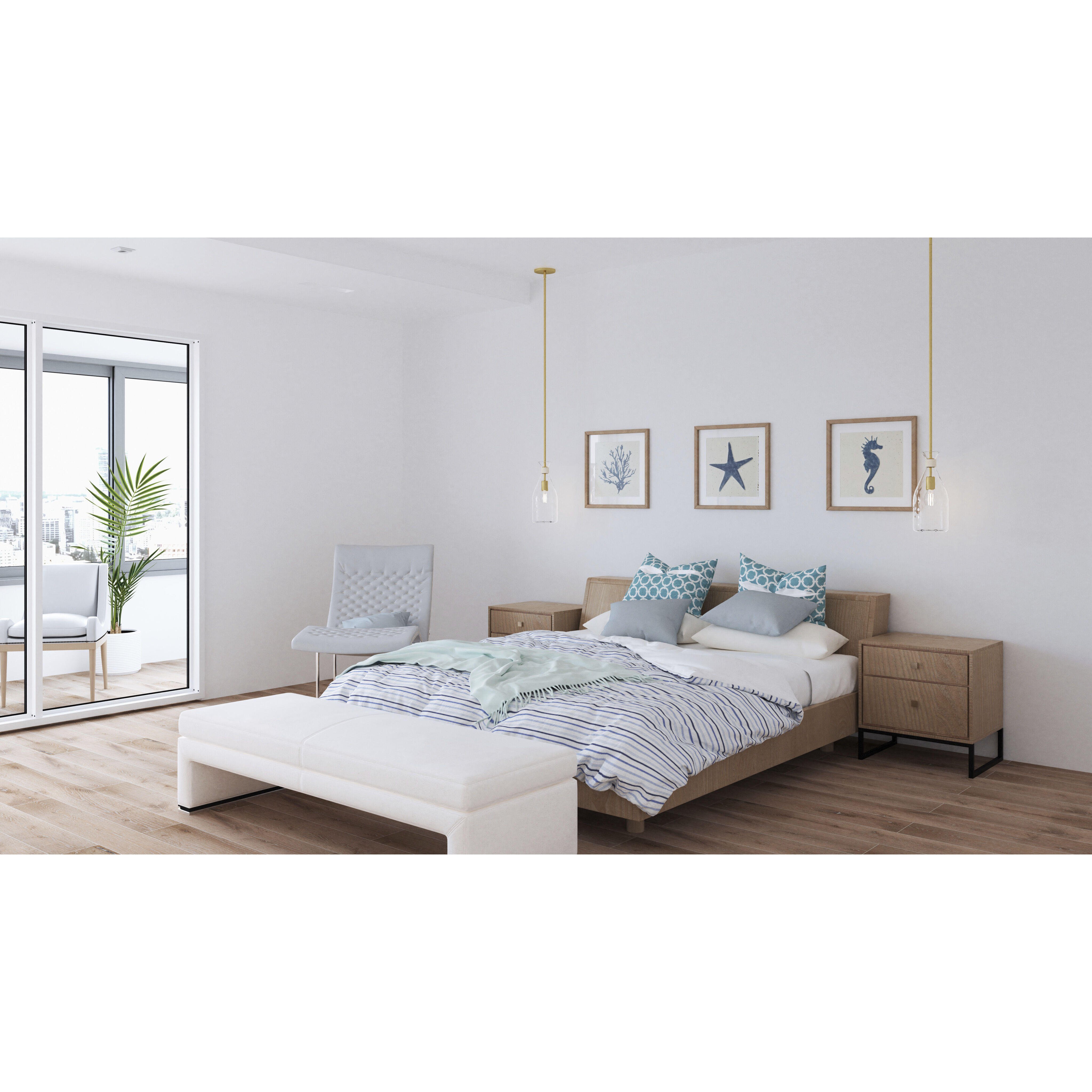 Govada 1 Light 6 inch Brushed Gold Mini Pendant Ceiling Light, Small