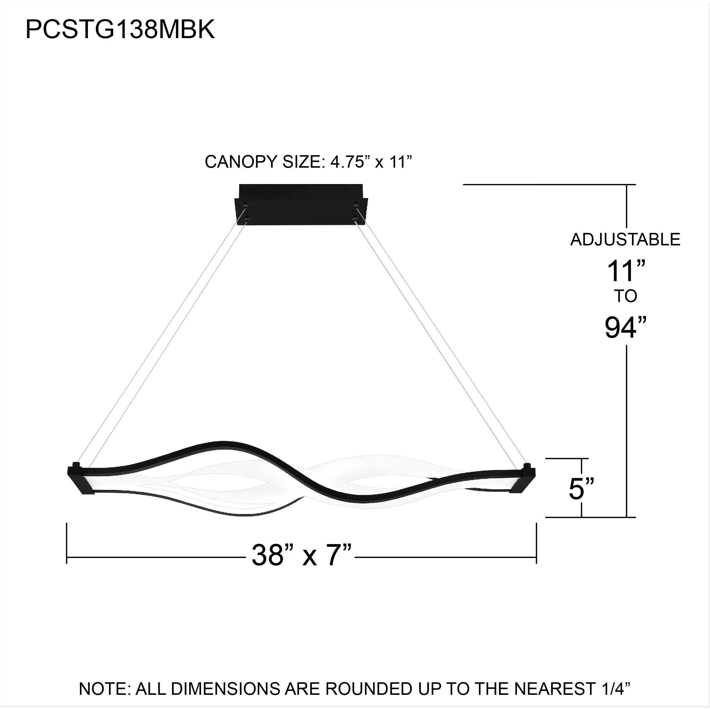 Saratoga 38 inch Matte Black Island Light Ceiling Light