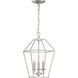 Aviary 3 Light 10 inch Brushed Nickel Foyer Chandelier Ceiling Light