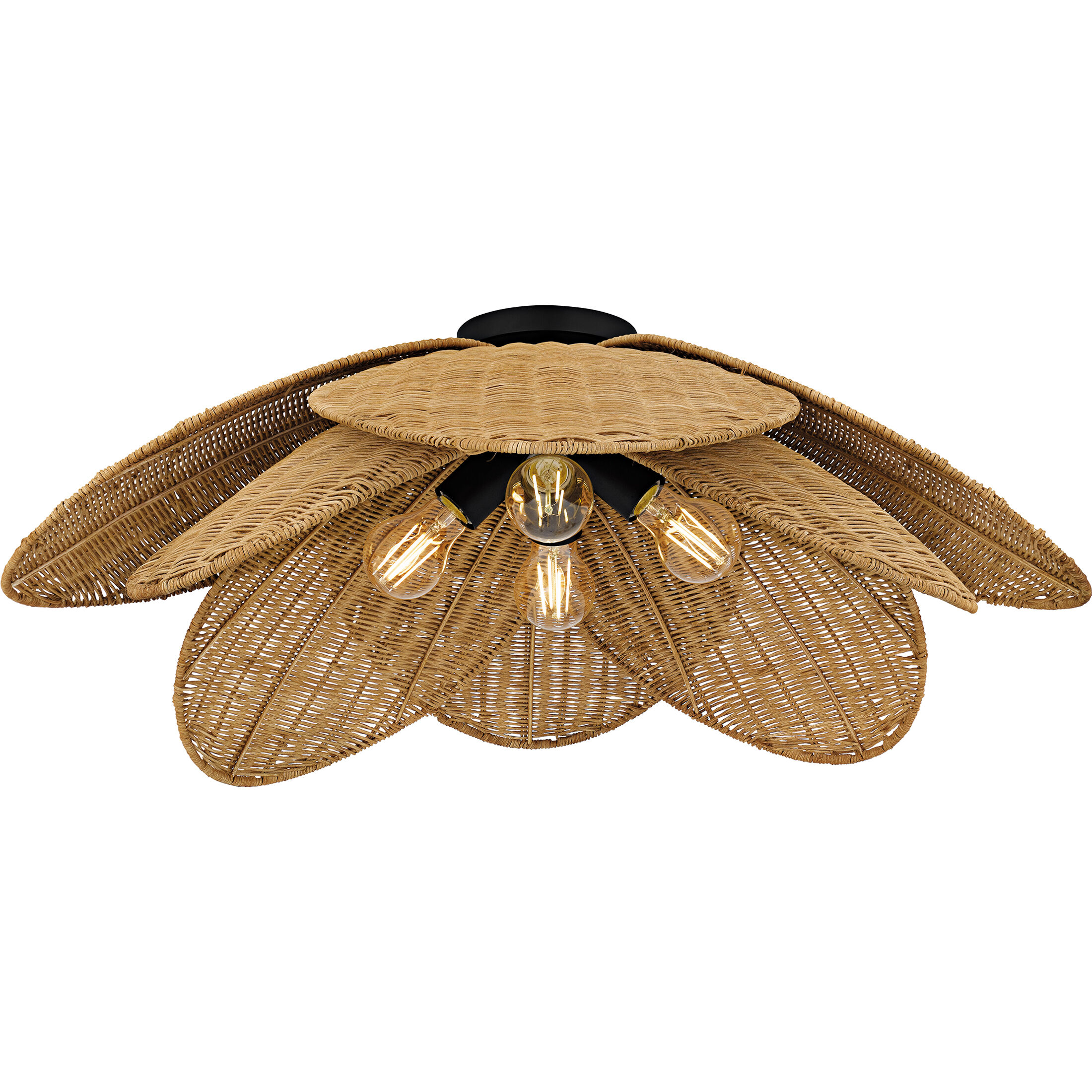 Willa 4 Light 30 inch Matte Black Semi-Flush Mount Ceiling Light, Extra Large