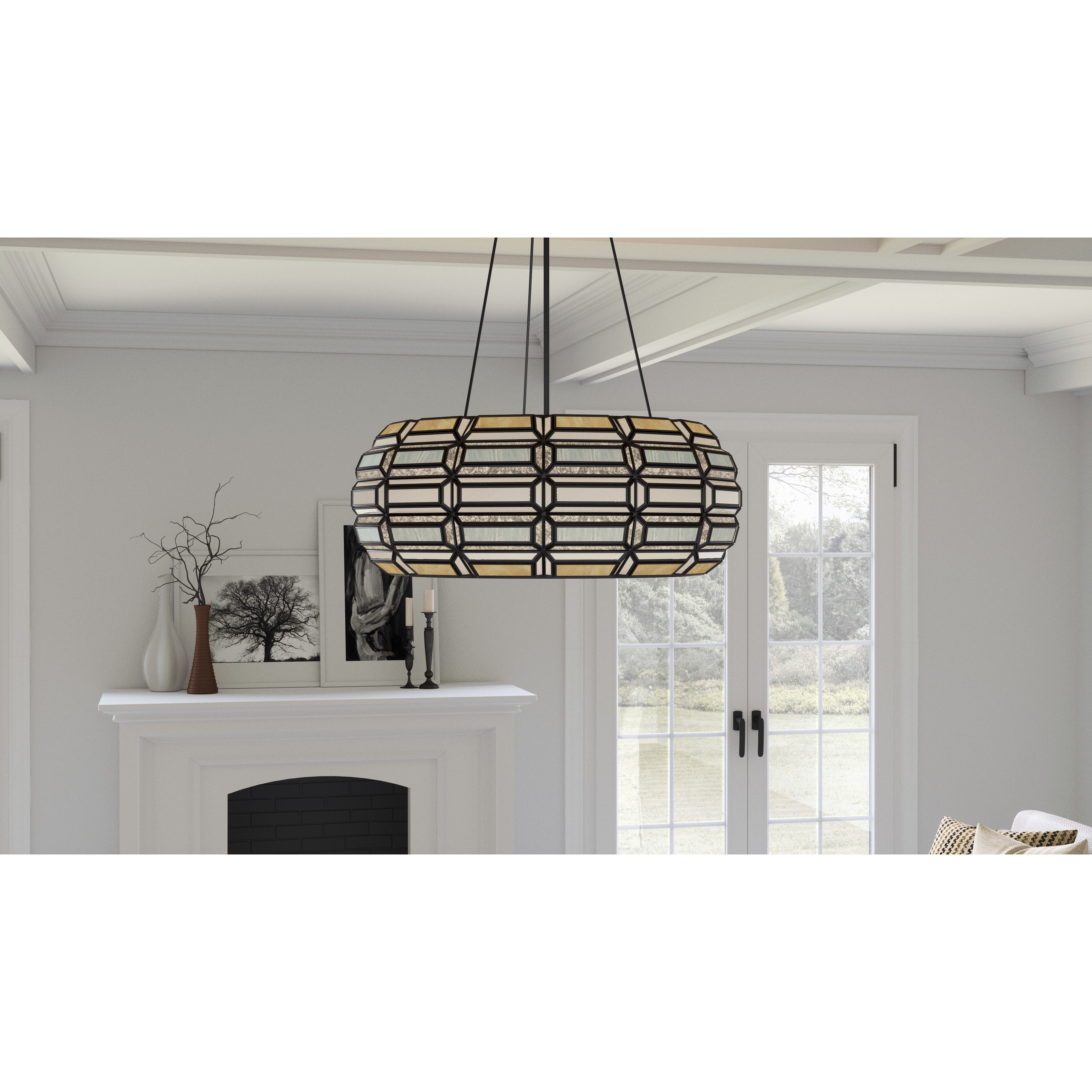 Shanghai 3 Light 20 inch Matte Black Pendant Ceiling Light