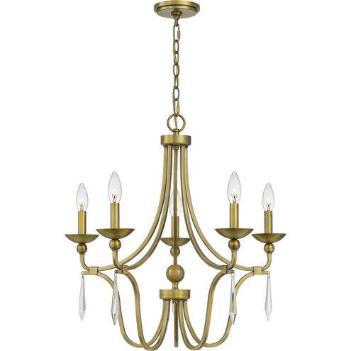 Joules 5 Light 25 inch Aged Brass Chandelier Ceiling Light