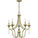 Joules 5 Light 25 inch Aged Brass Chandelier Ceiling Light