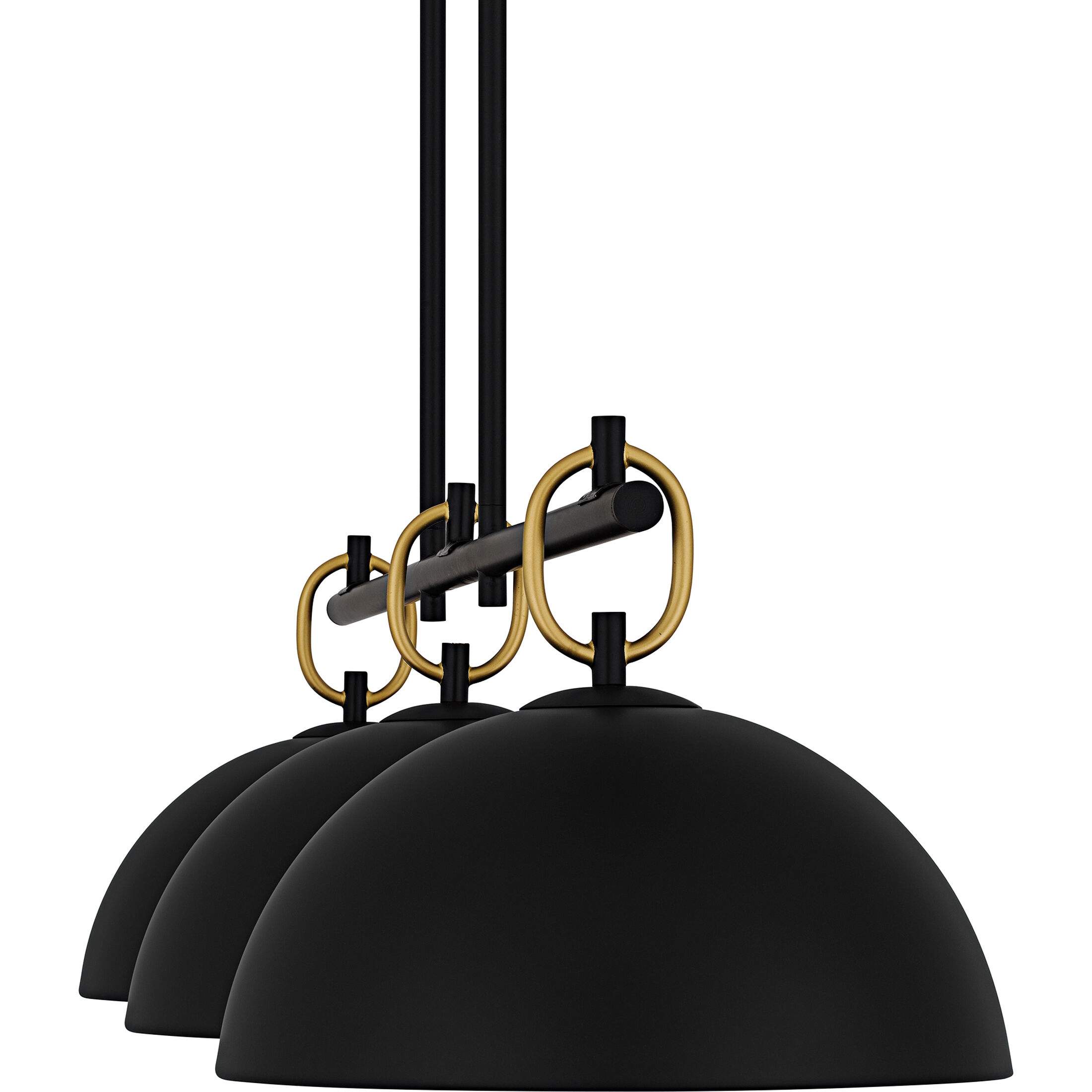 Cleo 3 Light 44.25 inch Matte Black Linear Chandelier Ceiling Light, Large
