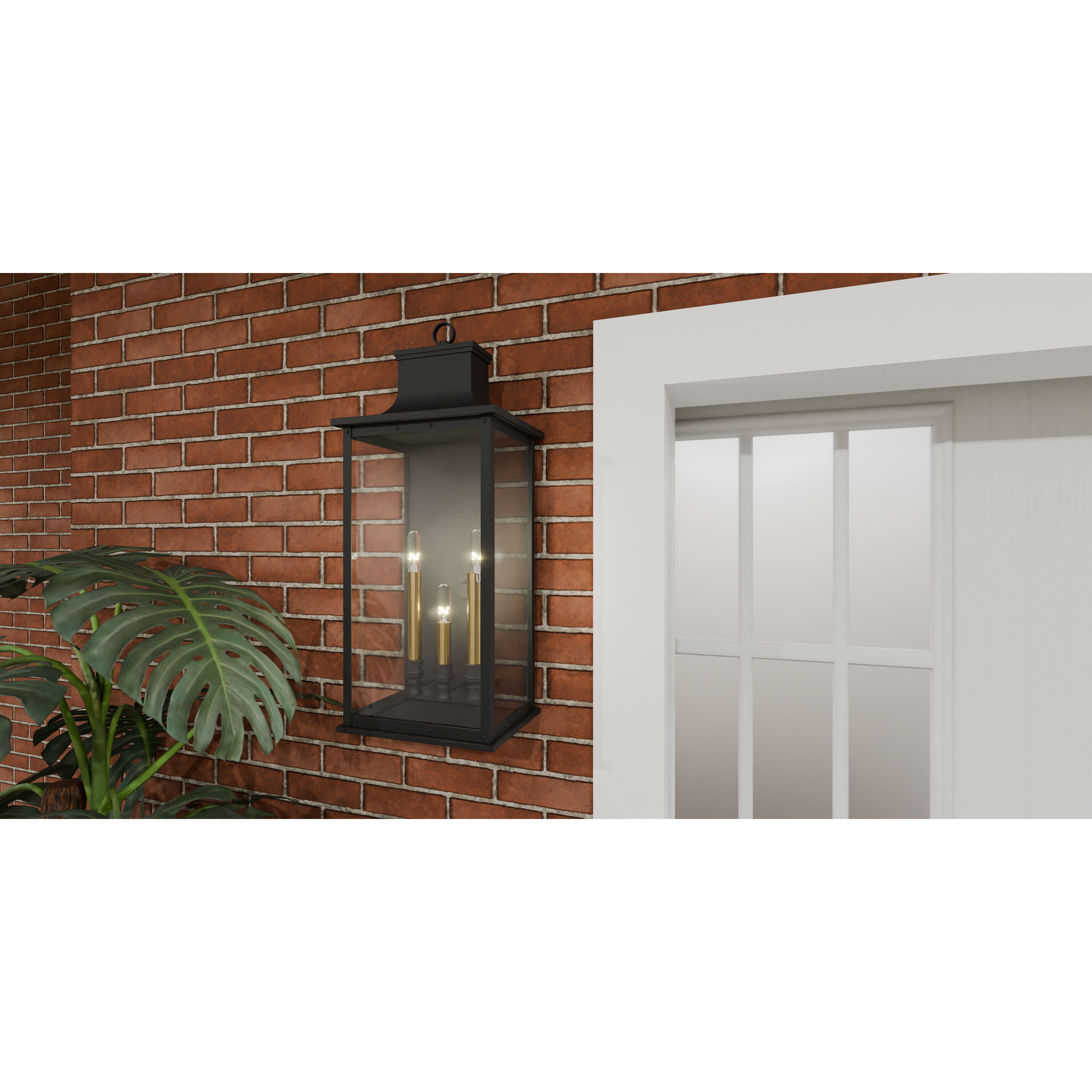 Abernathy Outdoor Wall Lantern in Matte Black, Large