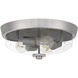 Radius 3 Light 15 inch Brushed Nickel Flush Mount Ceiling Light