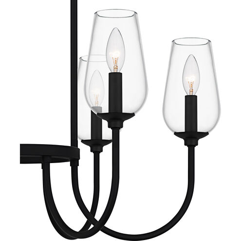 Viscount 6 Light 28 inch Matte Black Chandelier Ceiling Light
