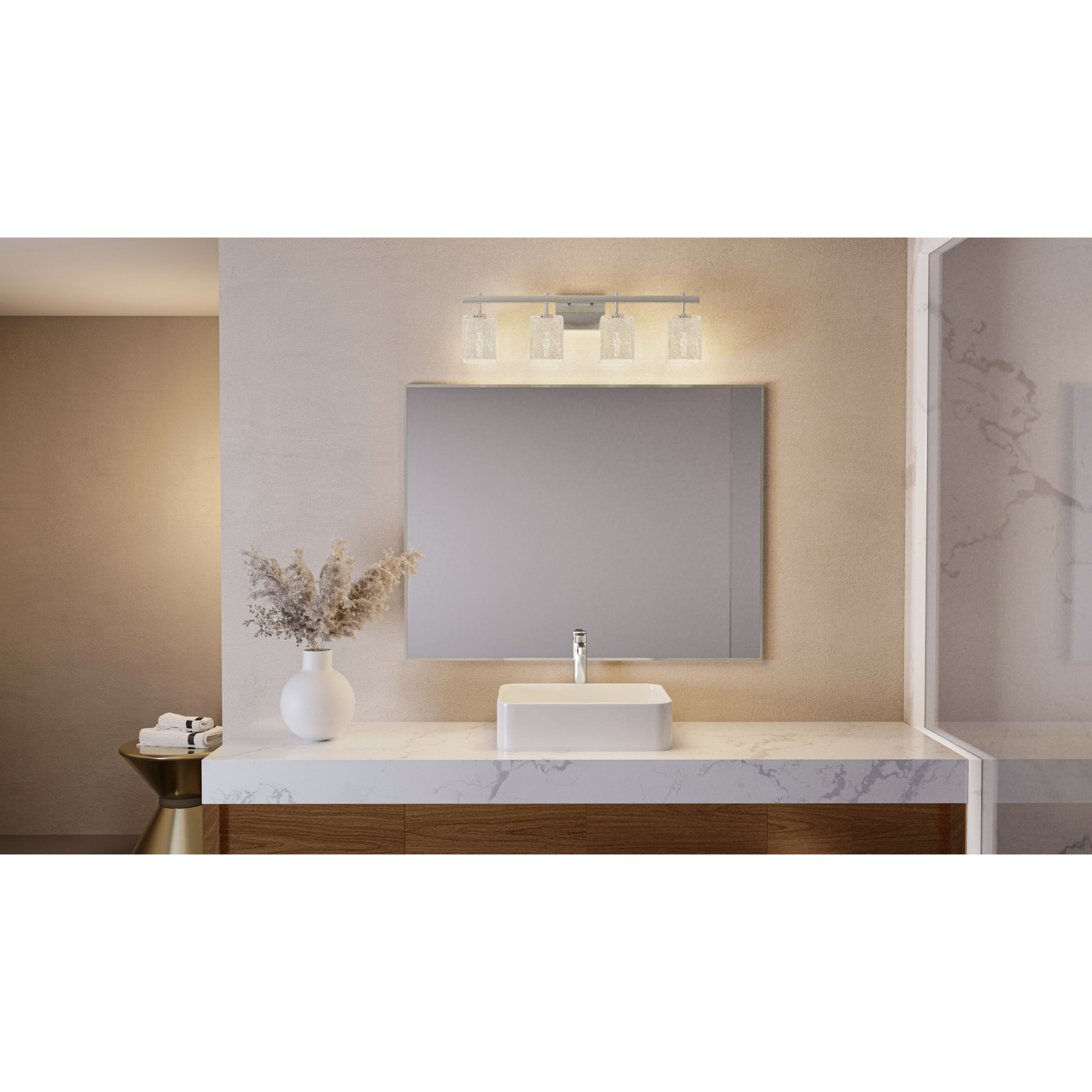 Brenthouse 4 Light 31.5 inch Brushed Nickel Bath Light Wall Light, Extra Large