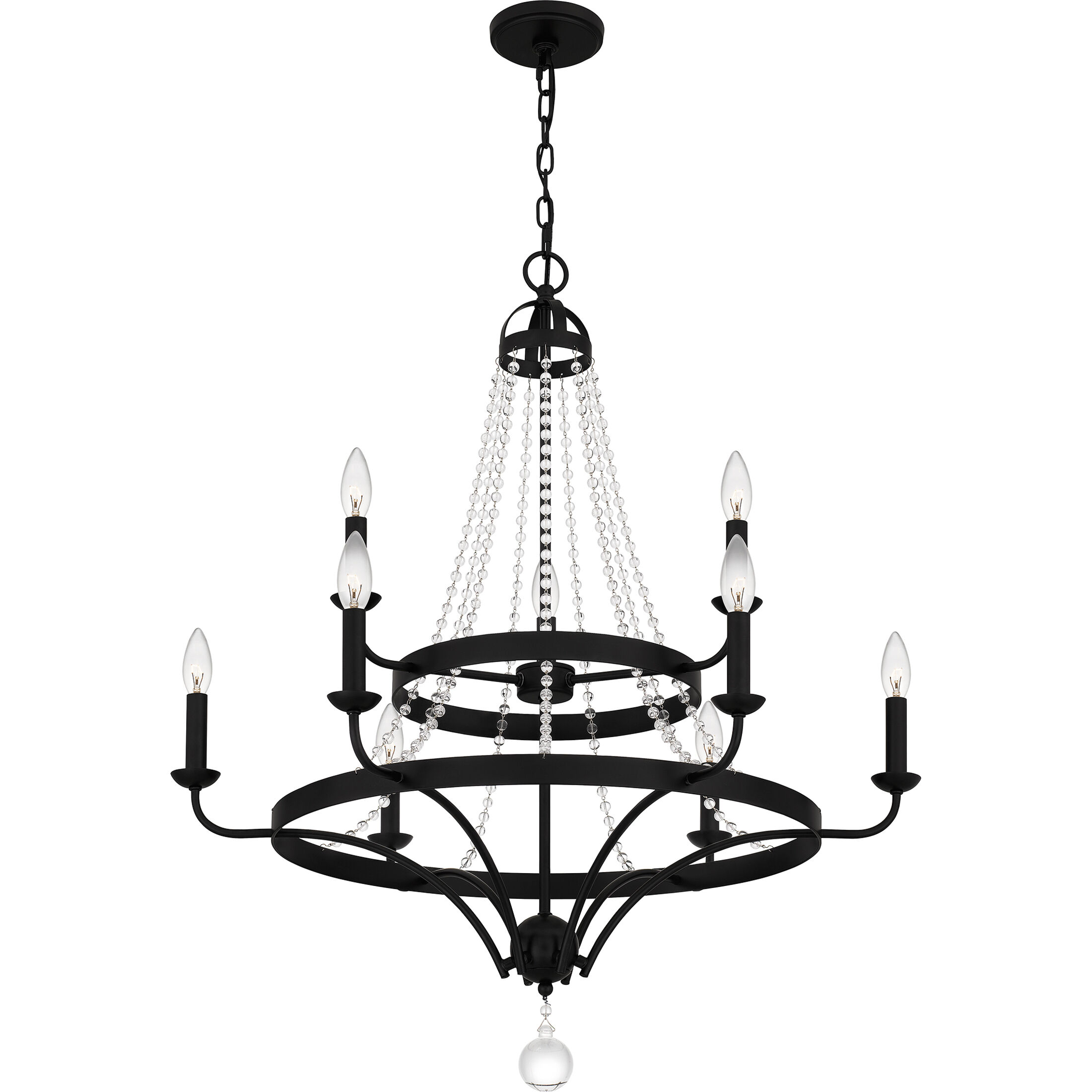 Adelaide 9 Light 30 inch Matte Black Chandelier Ceiling Light