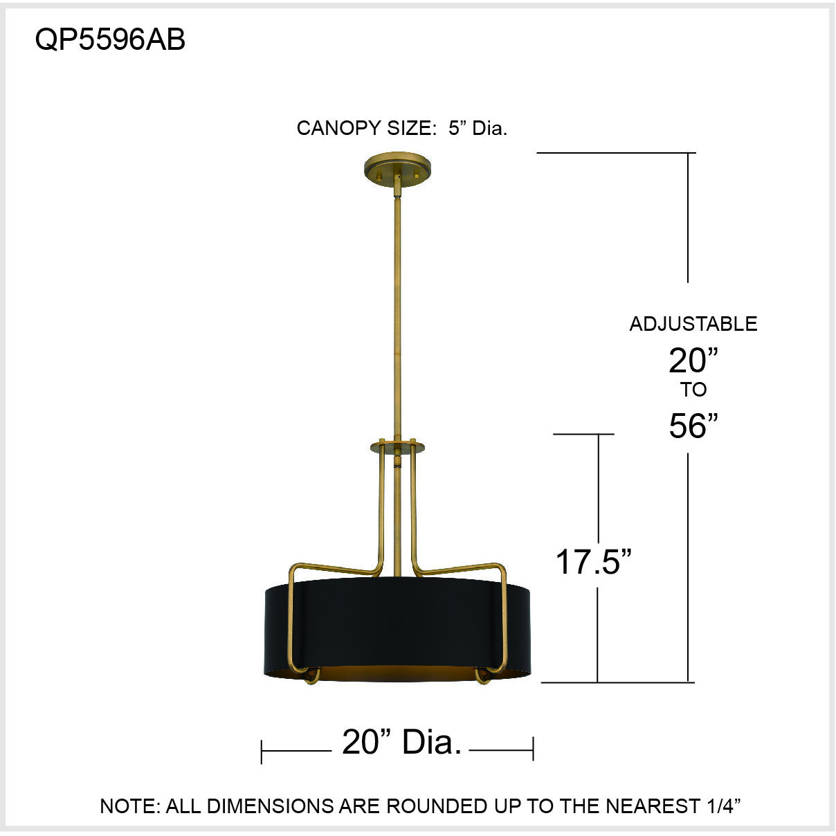 Hanley 4 Light 20 inch Aged Brass Pendant Ceiling Light