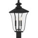 Farley 3 Light 22.75 inch Matte Black Outdoor Post Lantern
