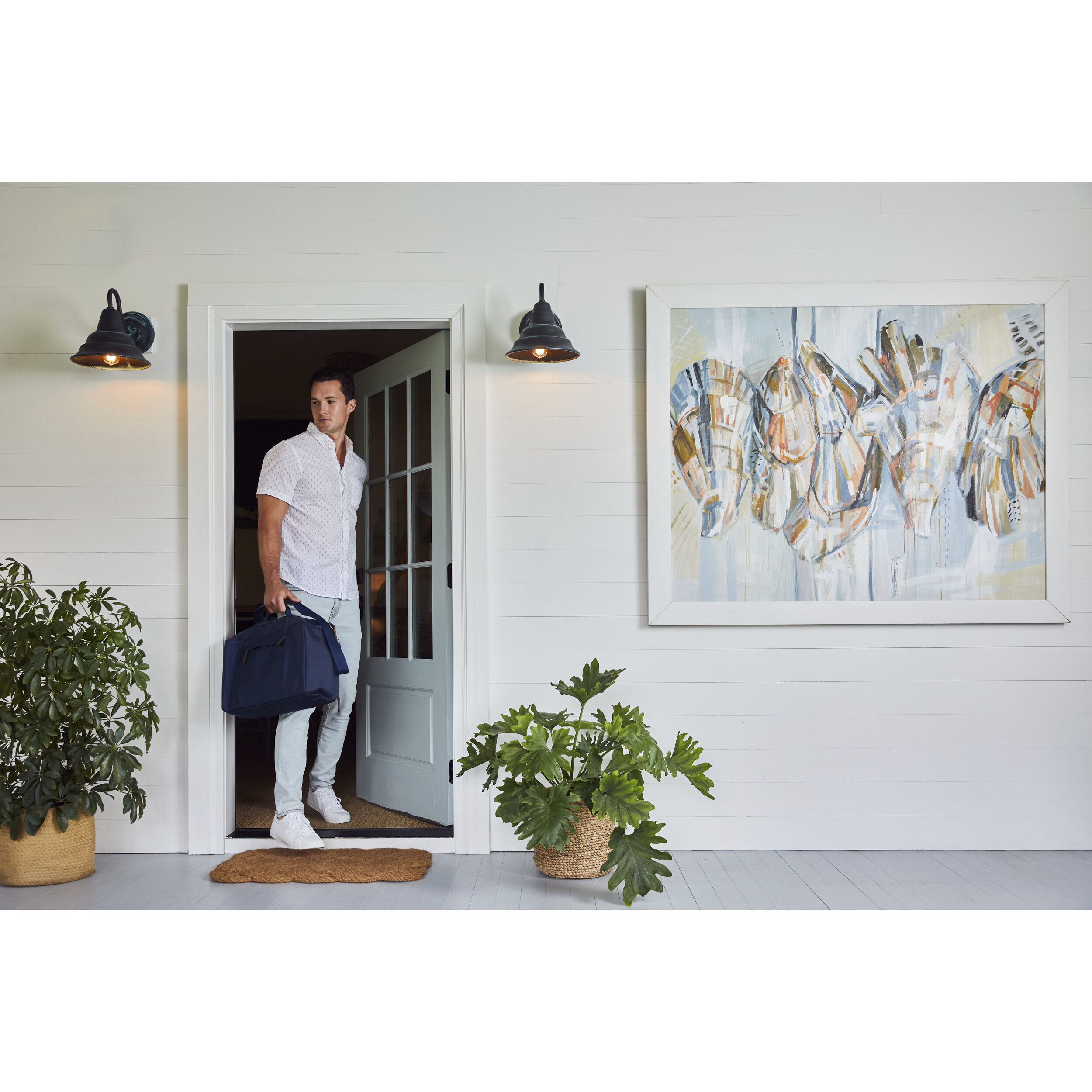 Carmel Outdoor Wall Lantern in Aged Verde