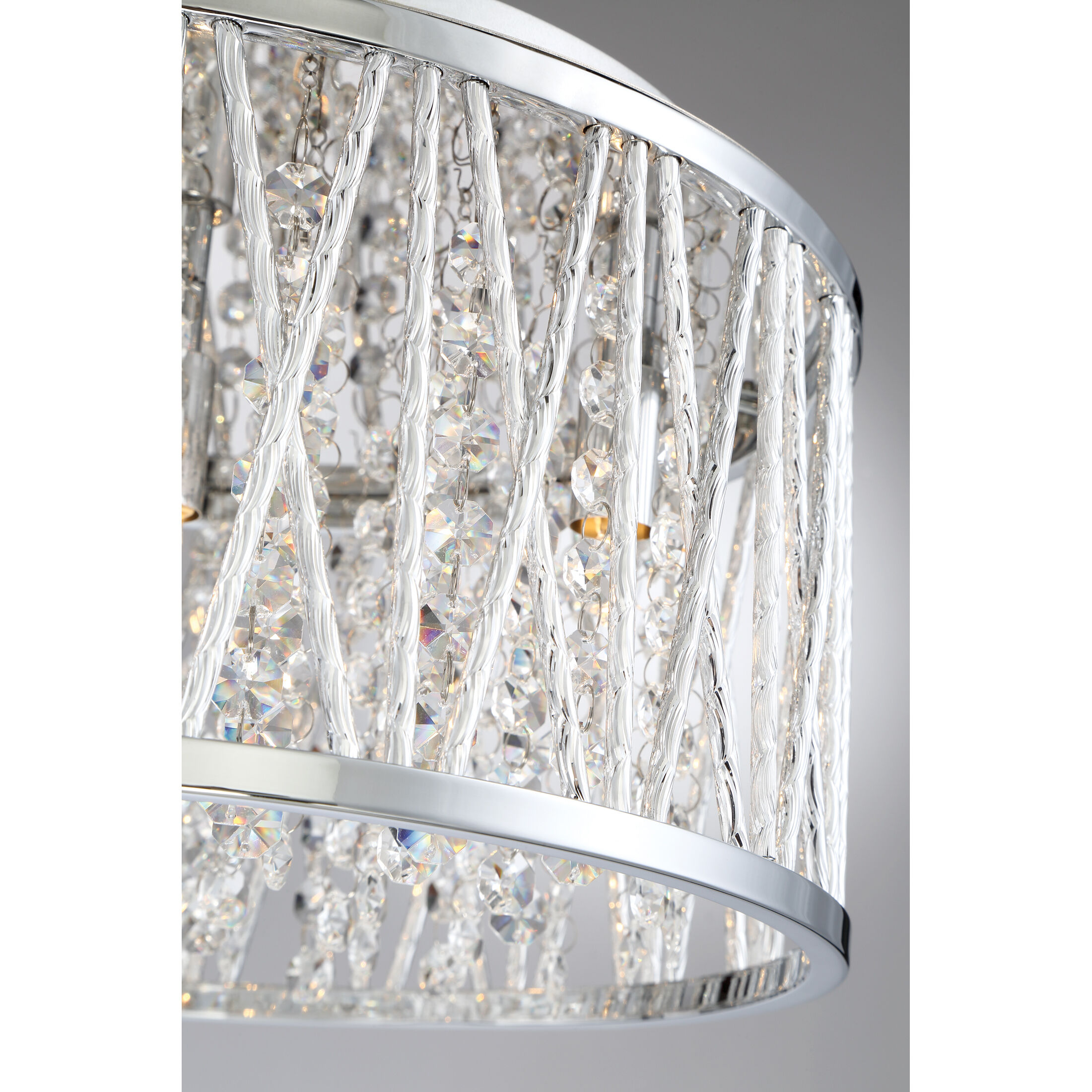 Crystal Cove 4 Light 14 inch Polished Chrome Flush Mount Ceiling Light
