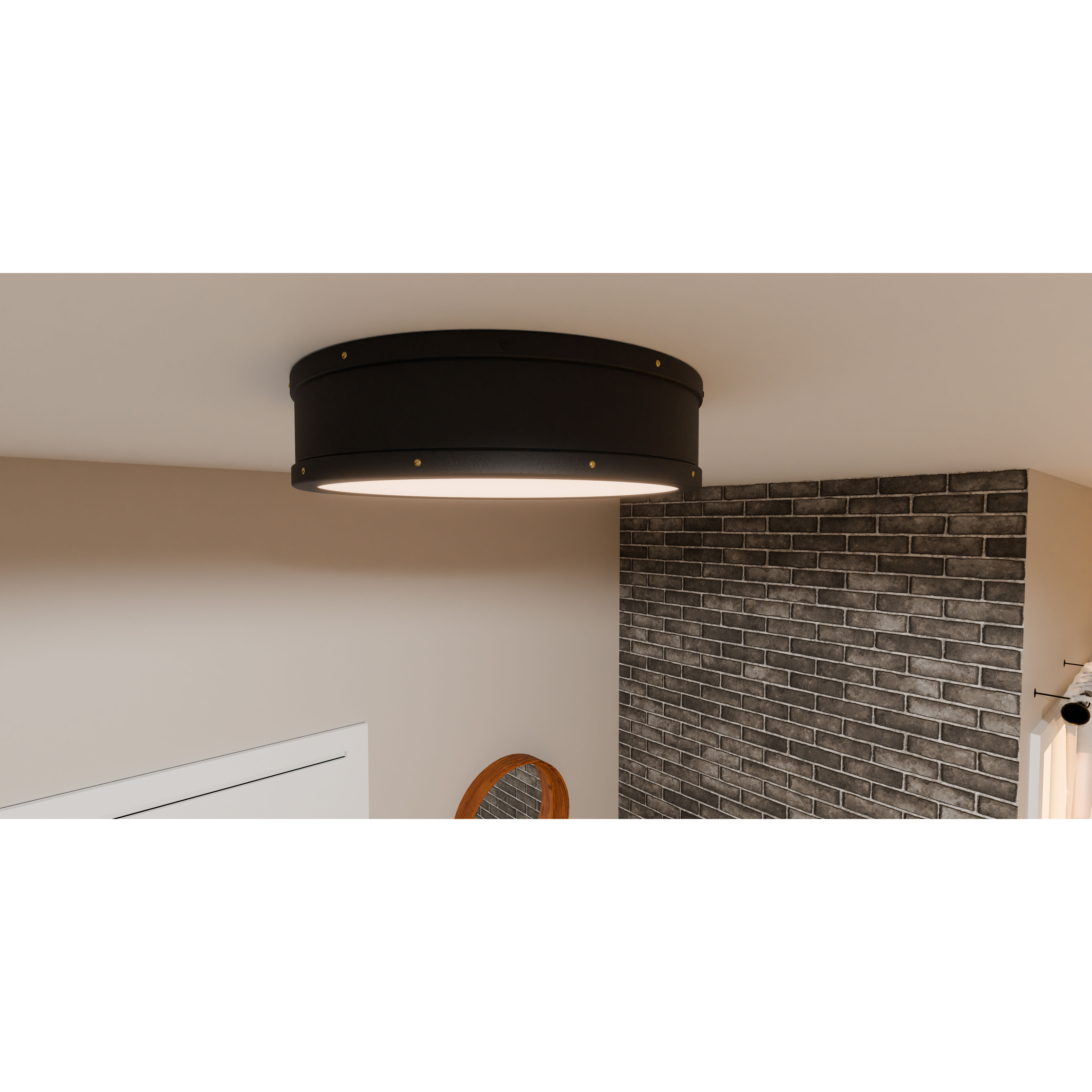 Ahoy LED 16 inch Matte Black Flush Mount Ceiling Light, Medium
