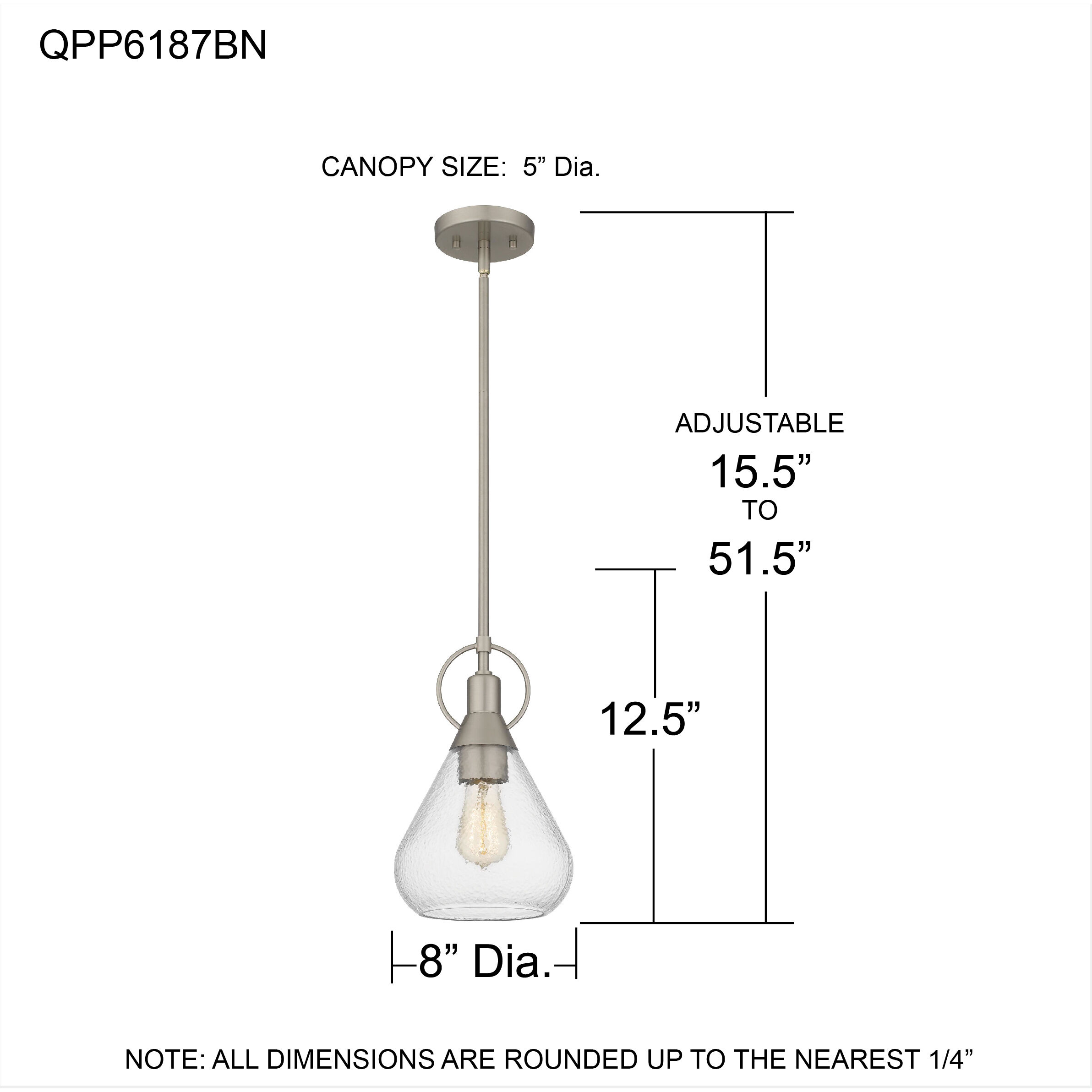 Singh 1 Light 8 inch Brushed Nickel Mini Pendant Ceiling Light