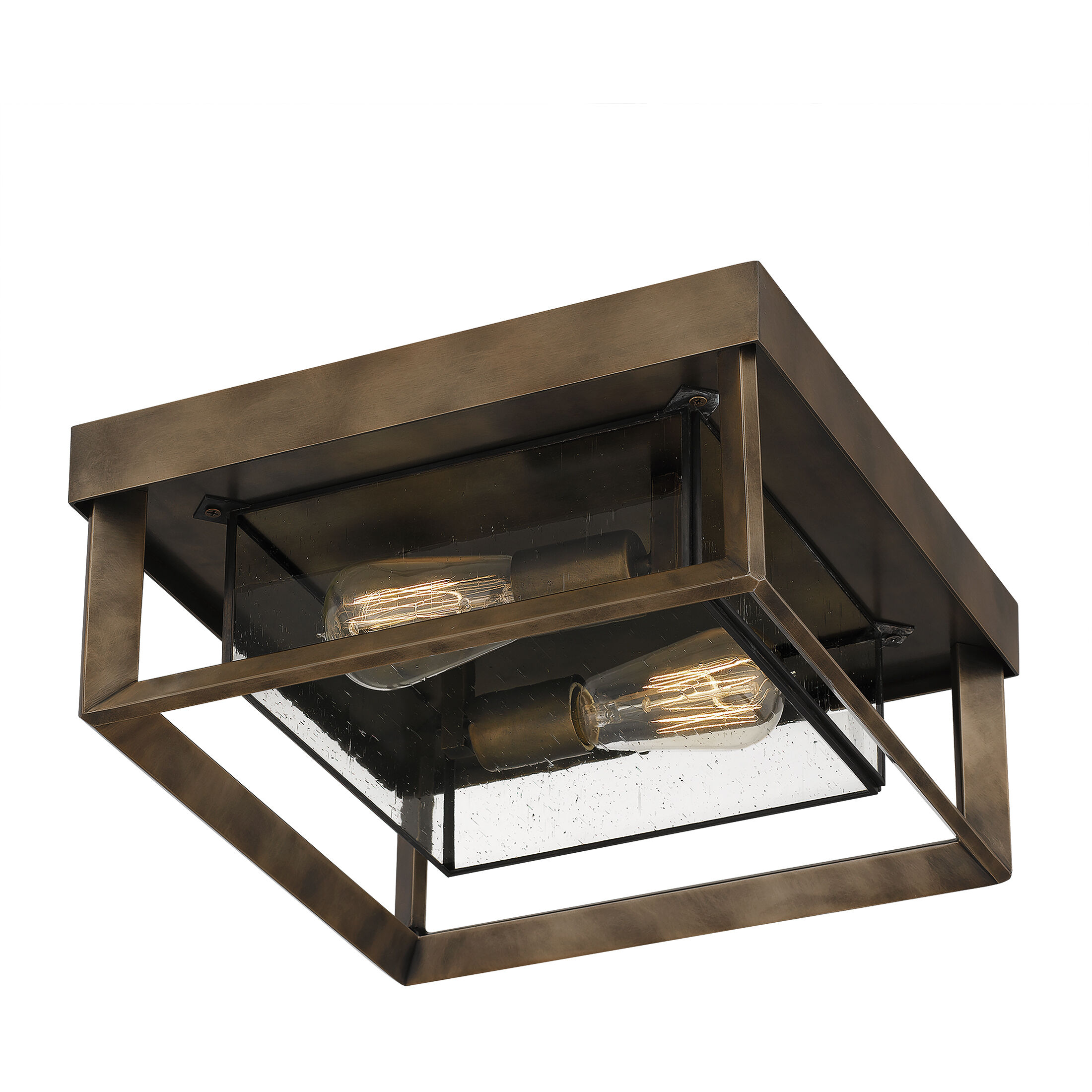 Infinger 2 Light 13 inch Statuary Bronze Semi-Flush Mount Ceiling Light