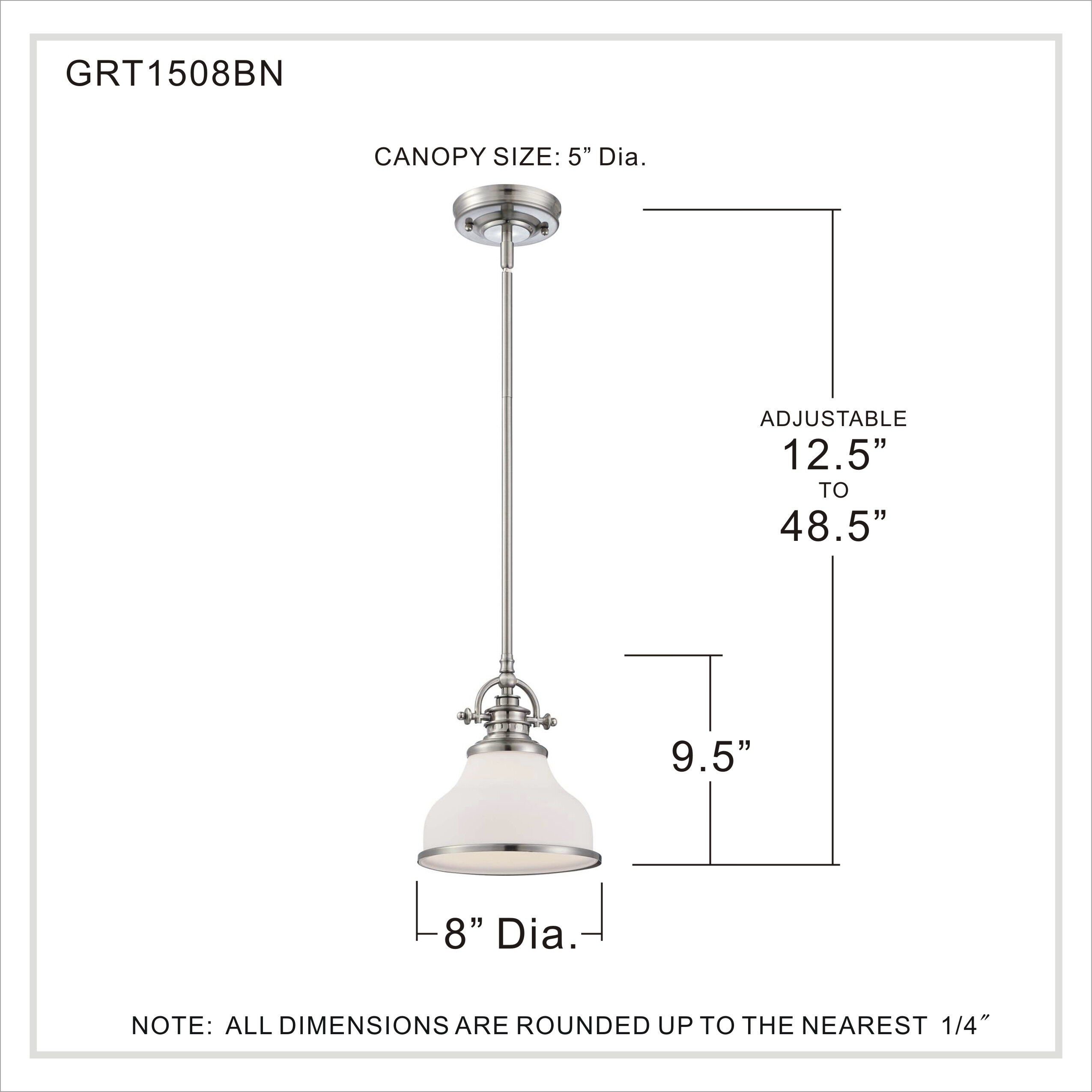 Grant 1 Light 8 inch Brushed Nickel Mini Pendant Ceiling Light