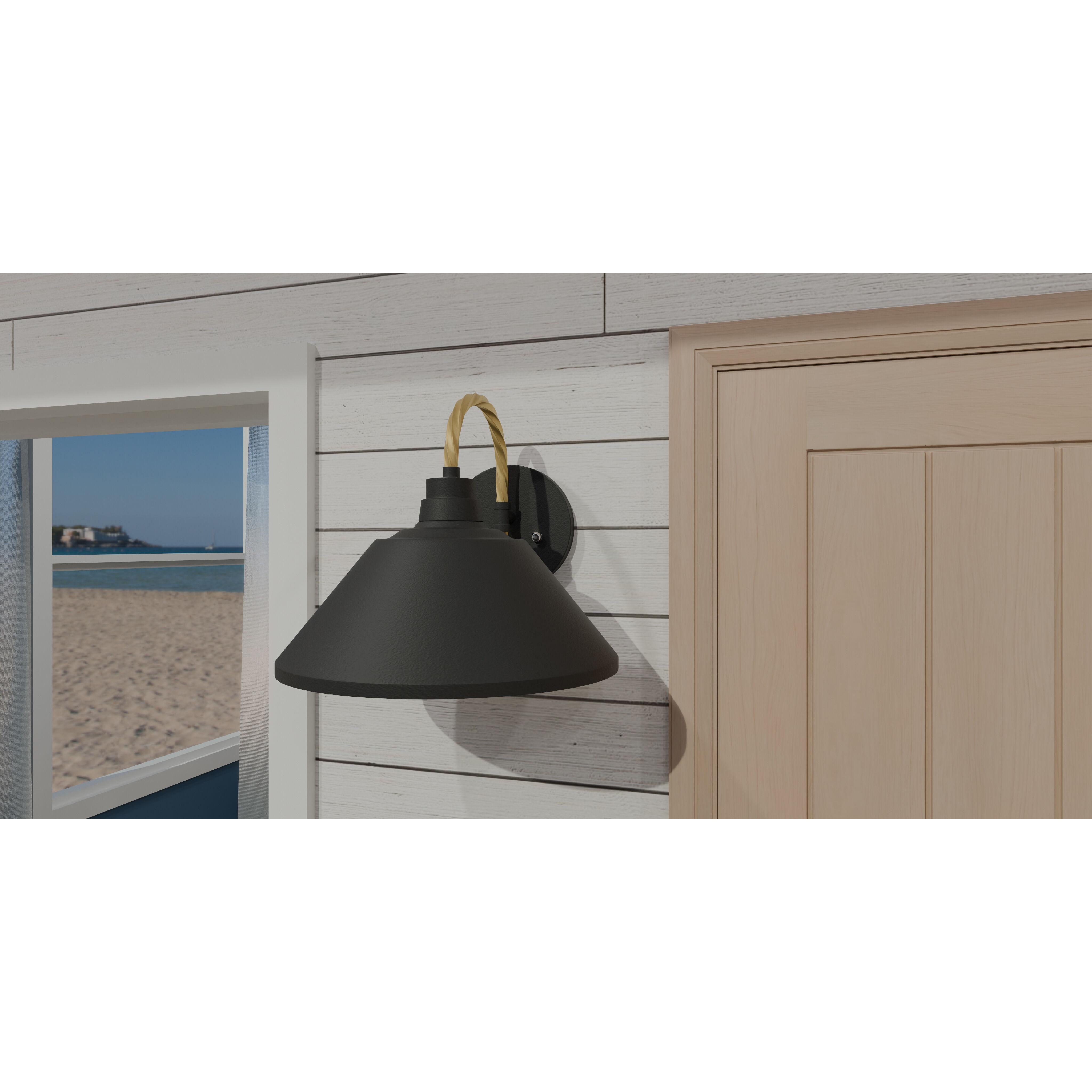 Longshore 1 Light 14 inch Matte Black Outdoor Lantern, Large